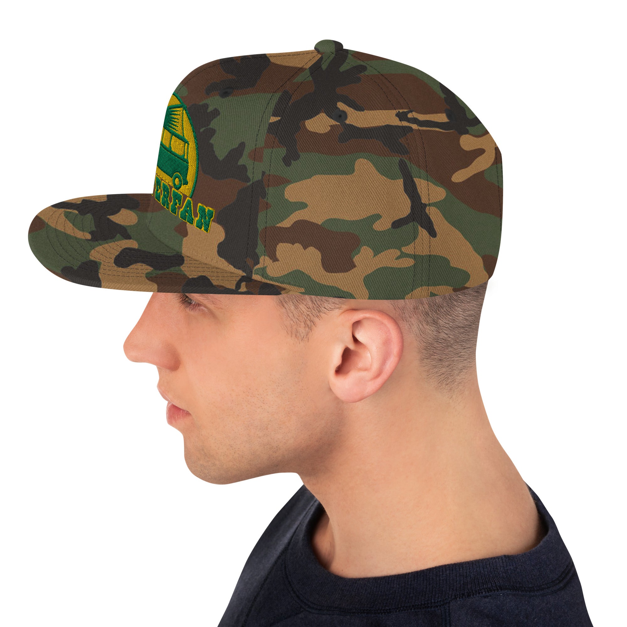 Casquette Snapback camouflage Camperfan green/yellow