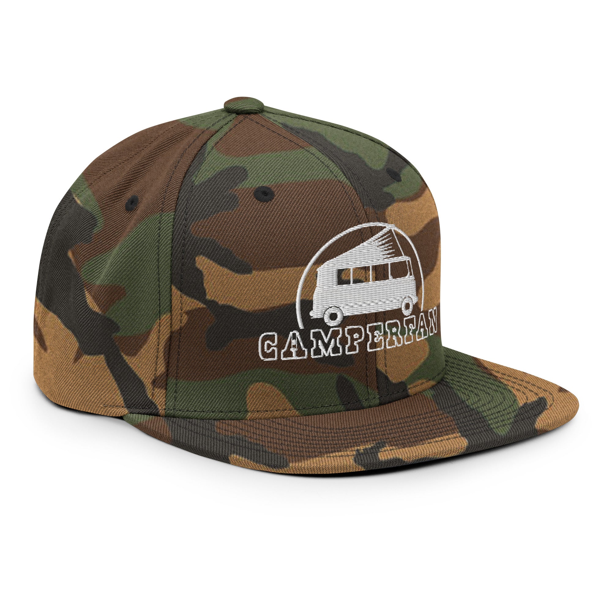 Camo Snapback Wool Blend Cap Camperfan white