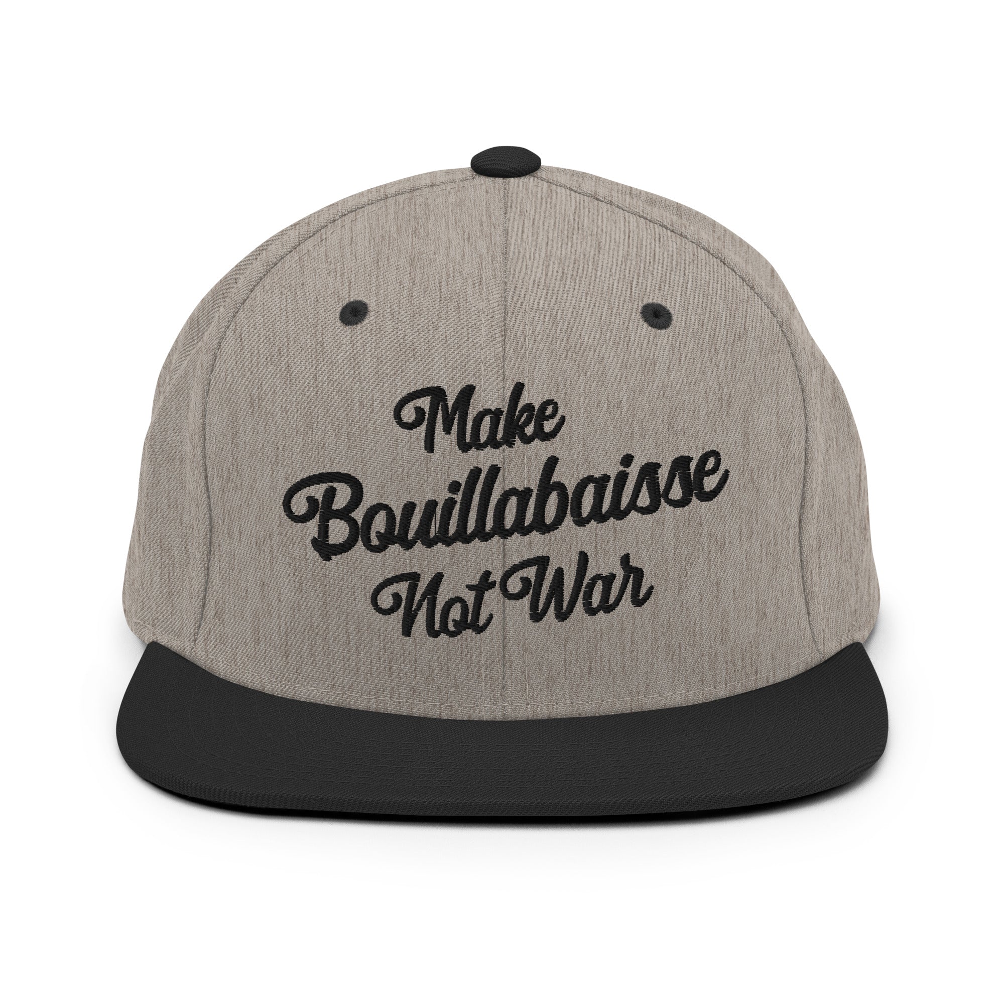 Casquette Snapback Wool Blend bicolore Make Bouillabaisse Not War Black