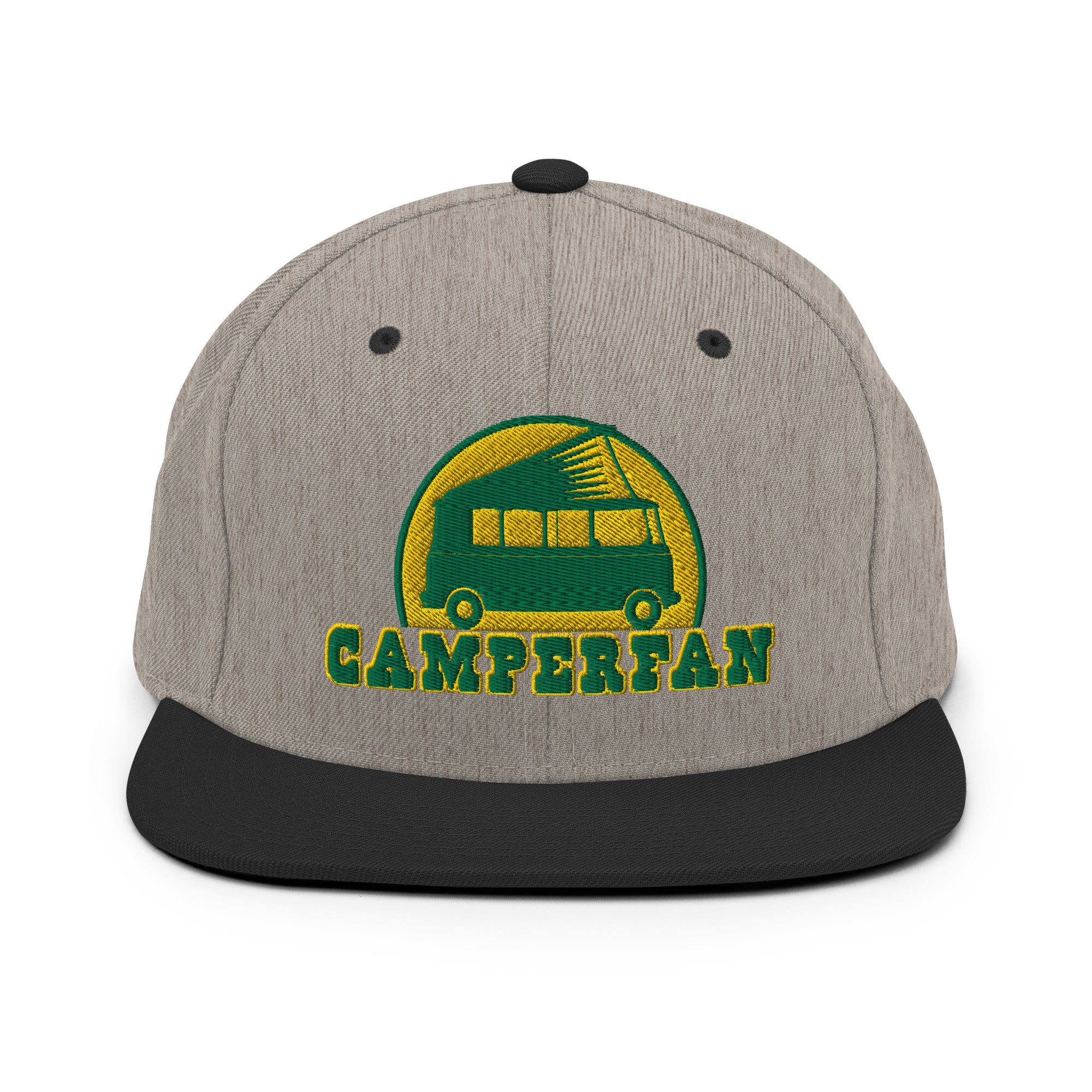 Two-Tone Snapback Wool Blend Cap Camperfan green/yellow