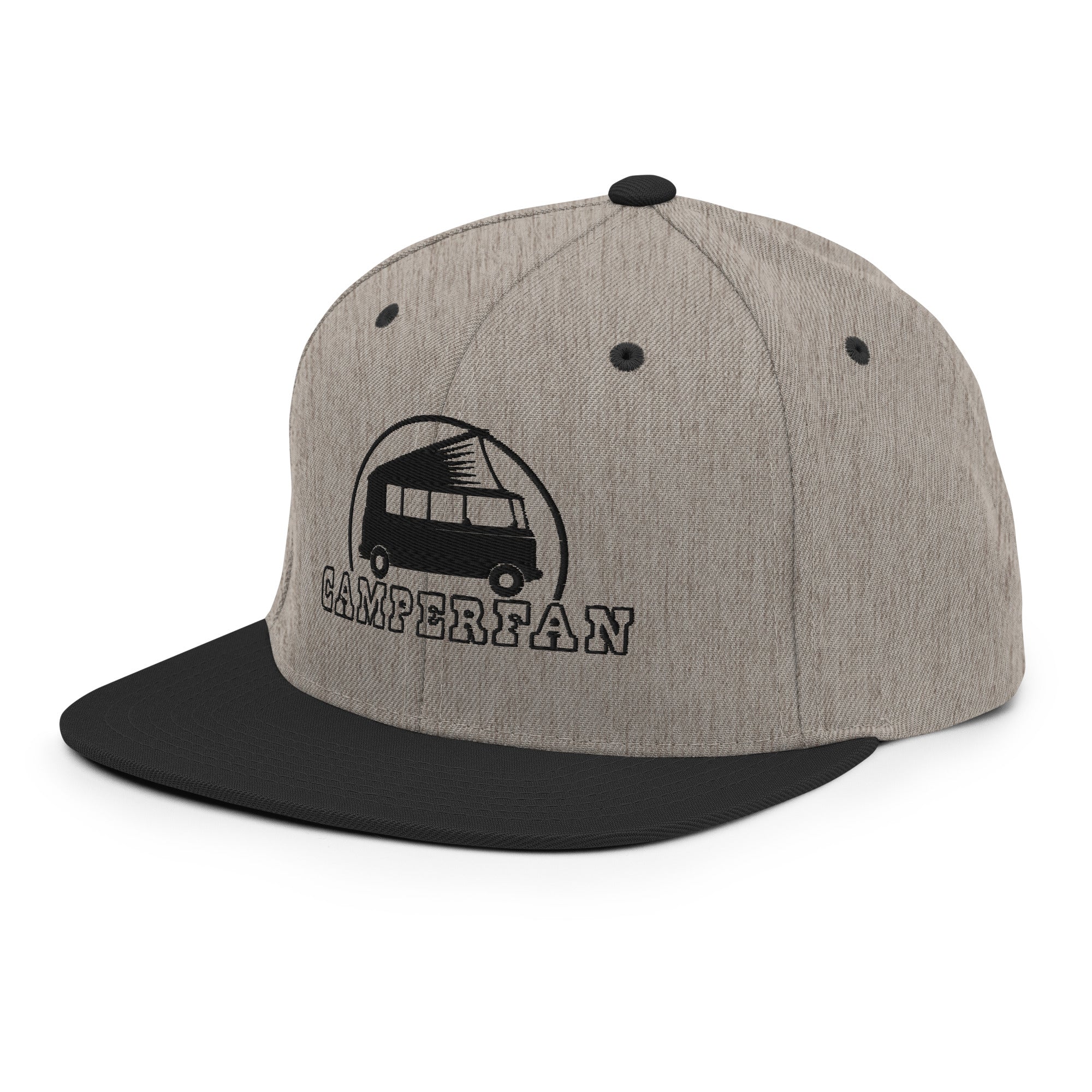 Two-Tone Snapback Wool Blend Cap Camperfan black