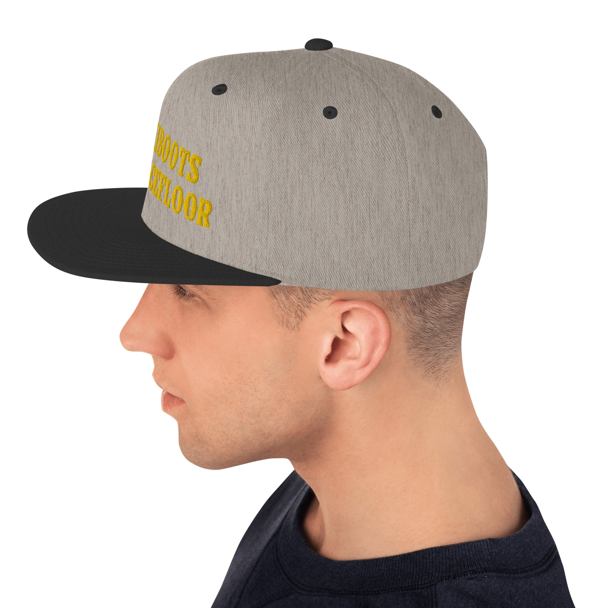 Two-Tone Snapback Wool Blend Cap No Skiboots on Dancefloor Gold