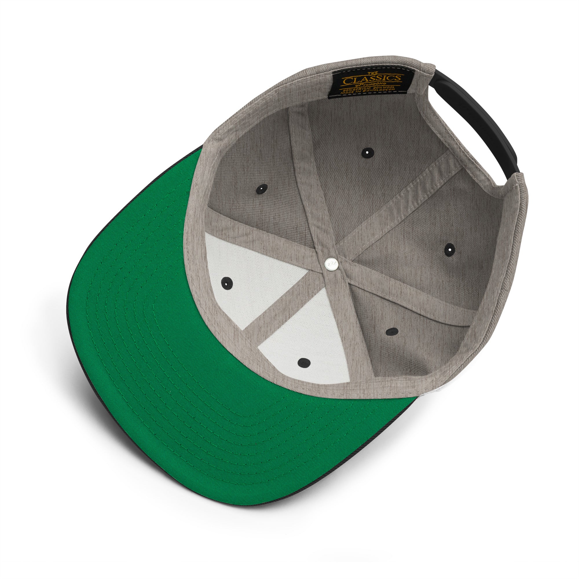 Two-Tone Snapback Wool Blend Cap Camperfan green/yellow