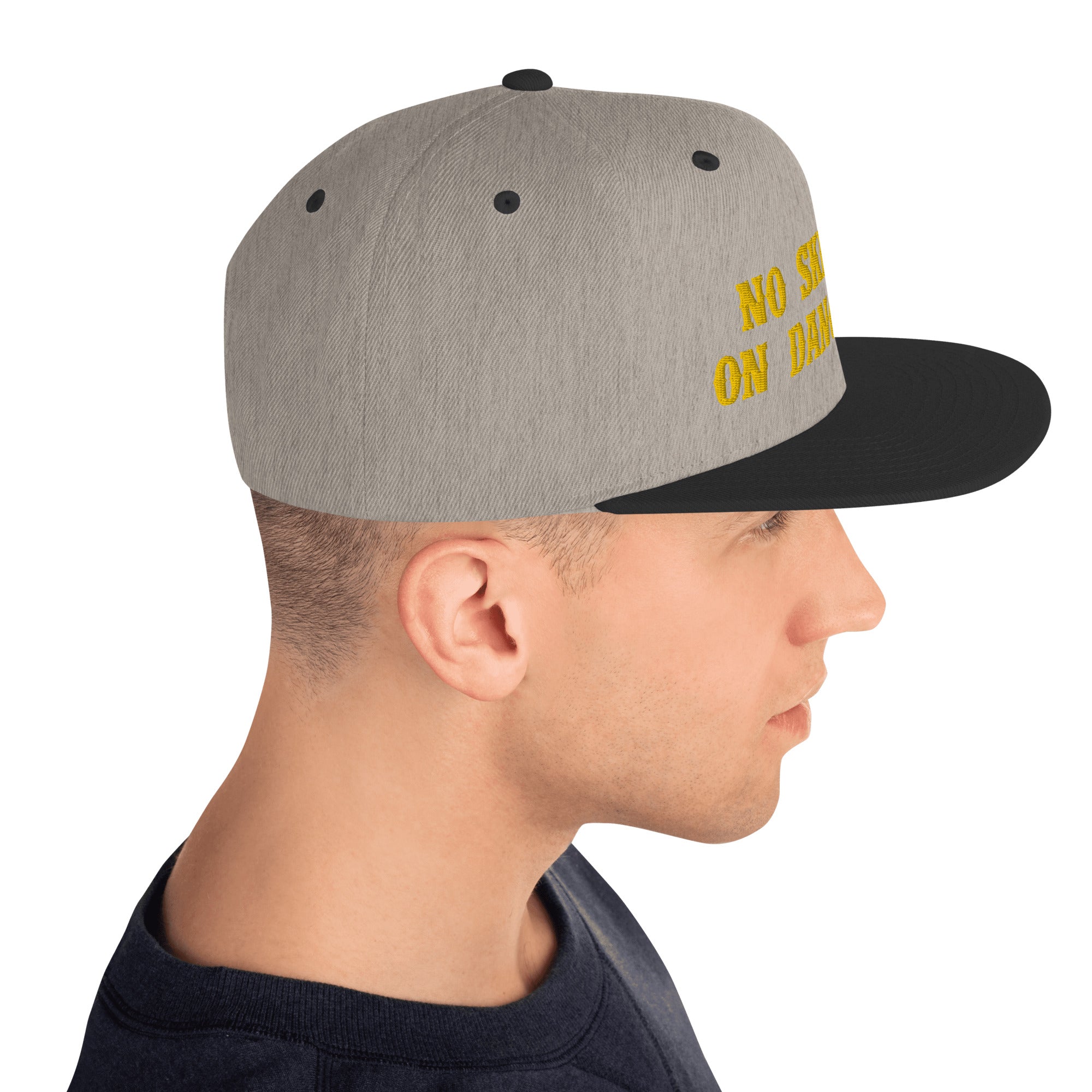 Two-Tone Snapback Wool Blend Cap No Skiboots on Dancefloor Gold