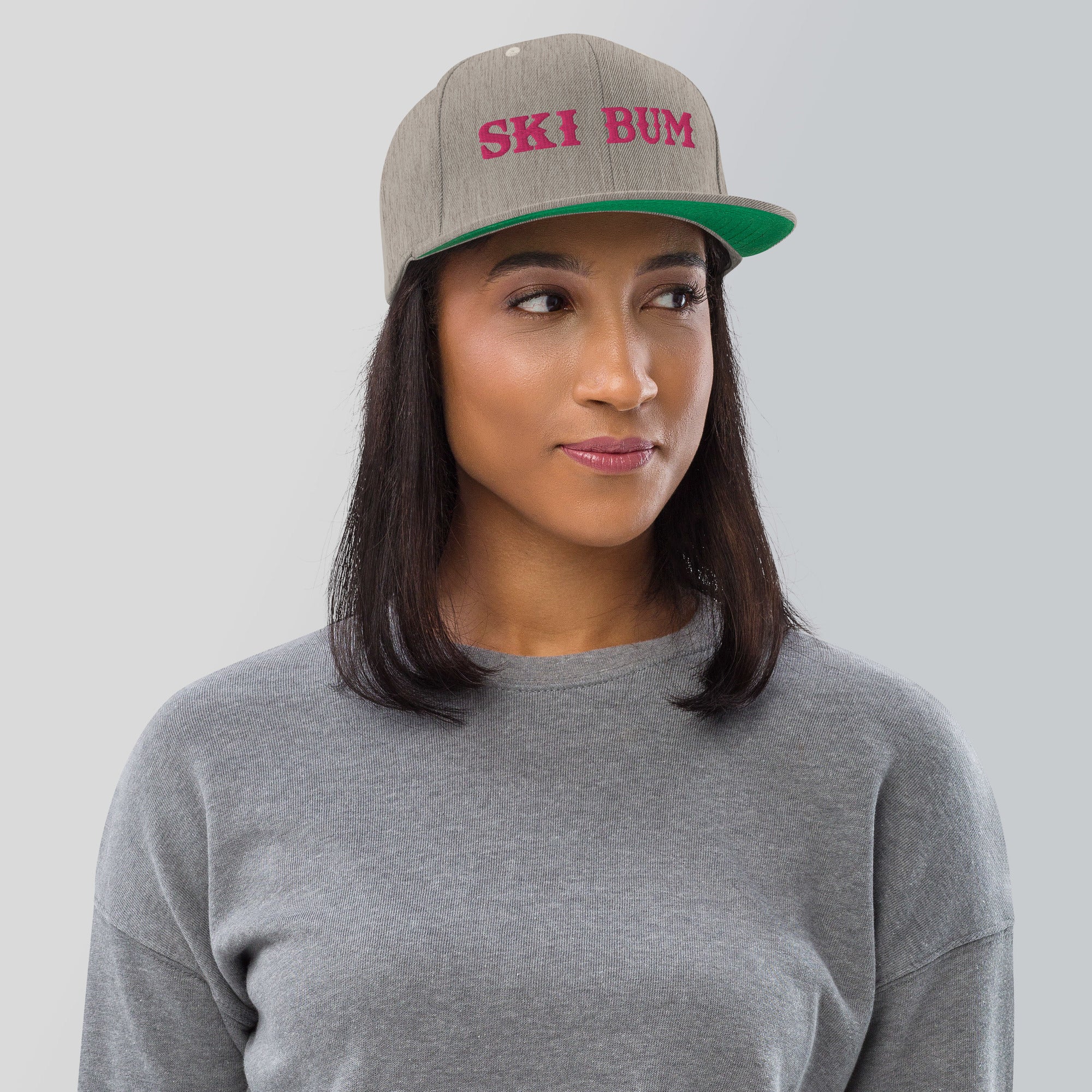 Snapback Wool Blend Cap Ski Bum Flamingo