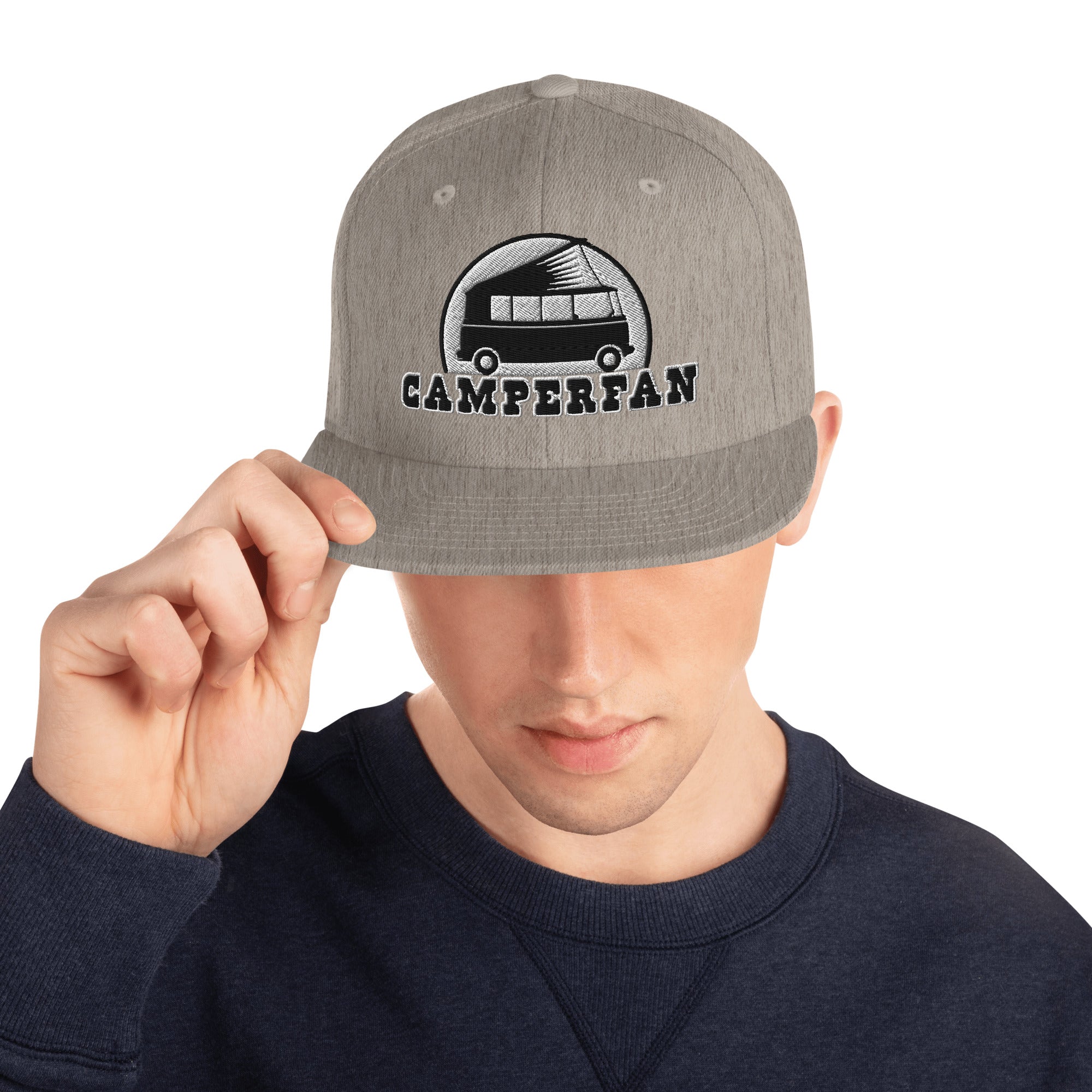 Two-Tone Snapback Wool Blend Cap Camperfan white/black