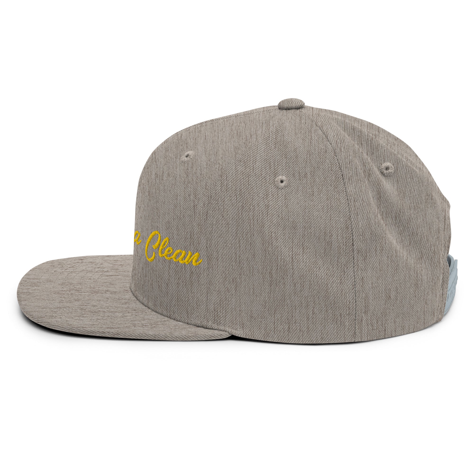 Snapback Wool Blend Cap Keep The Sea Clean Gold