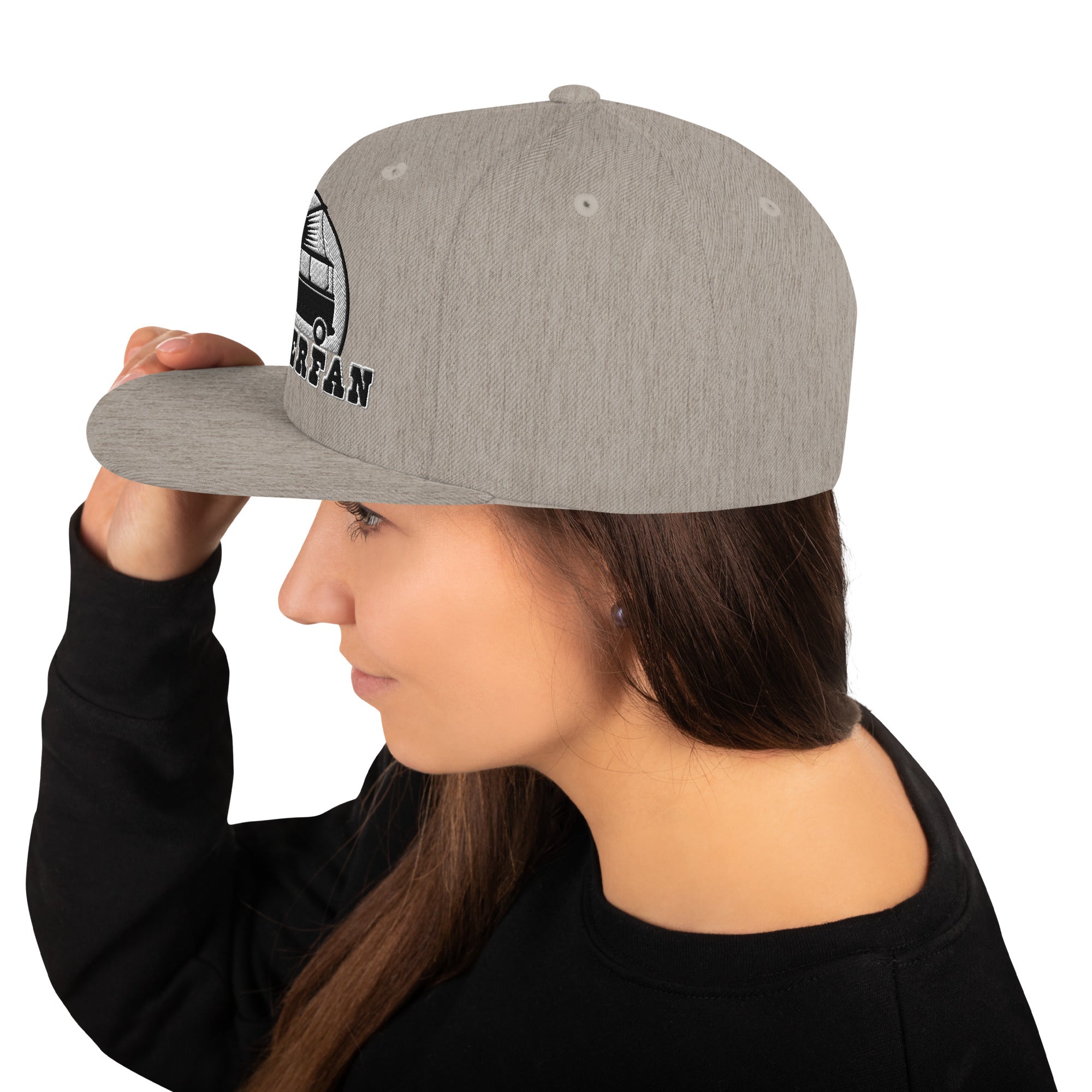 Two-Tone Snapback Wool Blend Cap Camperfan white/black