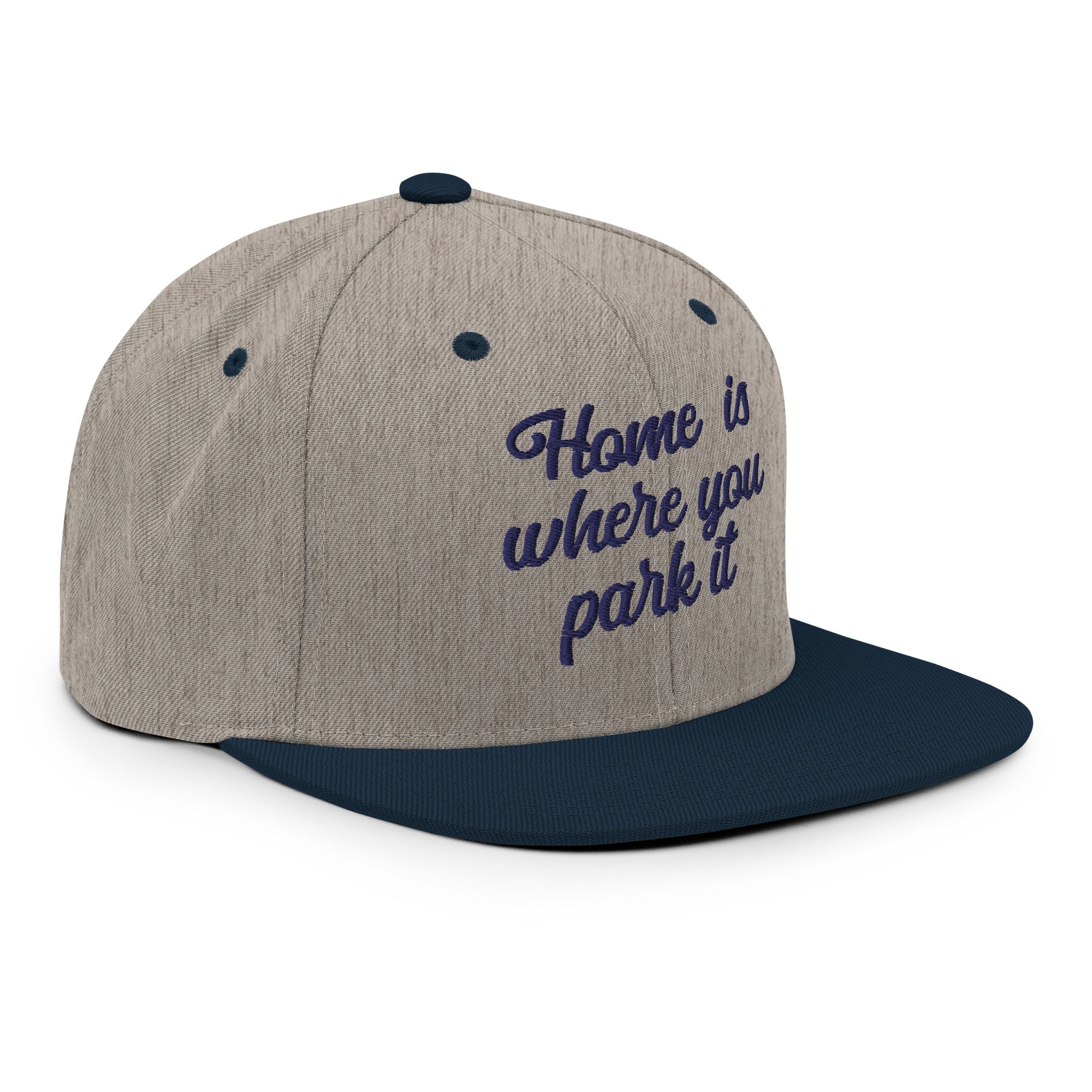 Casquette Snapback Wool Blend bicolore Home is where you park it Navy