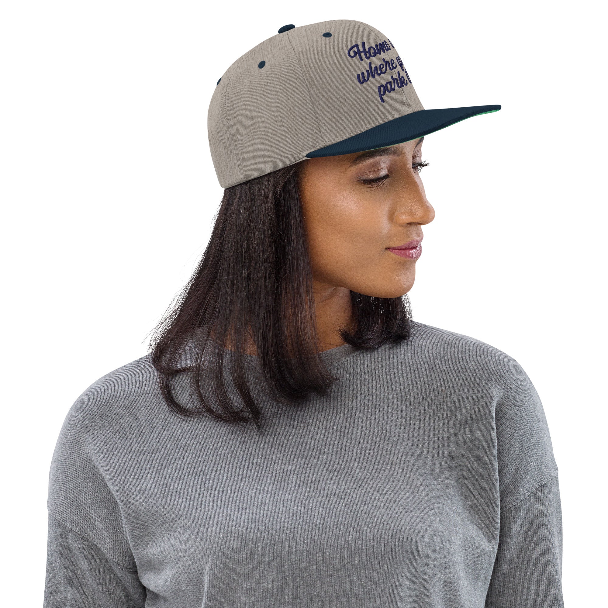 Casquette Snapback Wool Blend bicolore Home is where you park it Navy