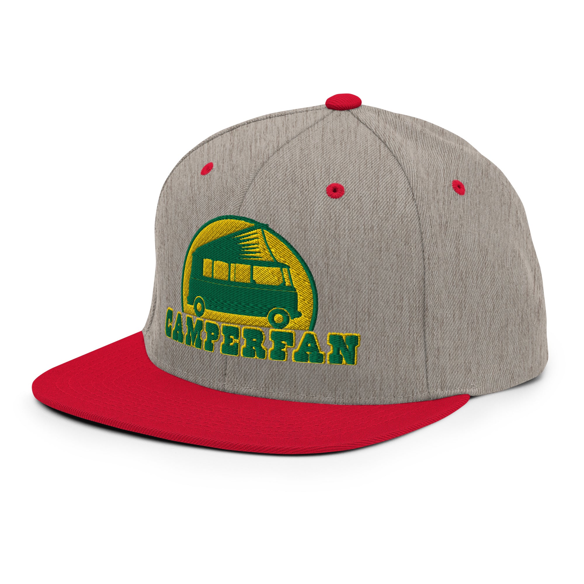 Two-Tone Snapback Wool Blend Cap Camperfan green/yellow