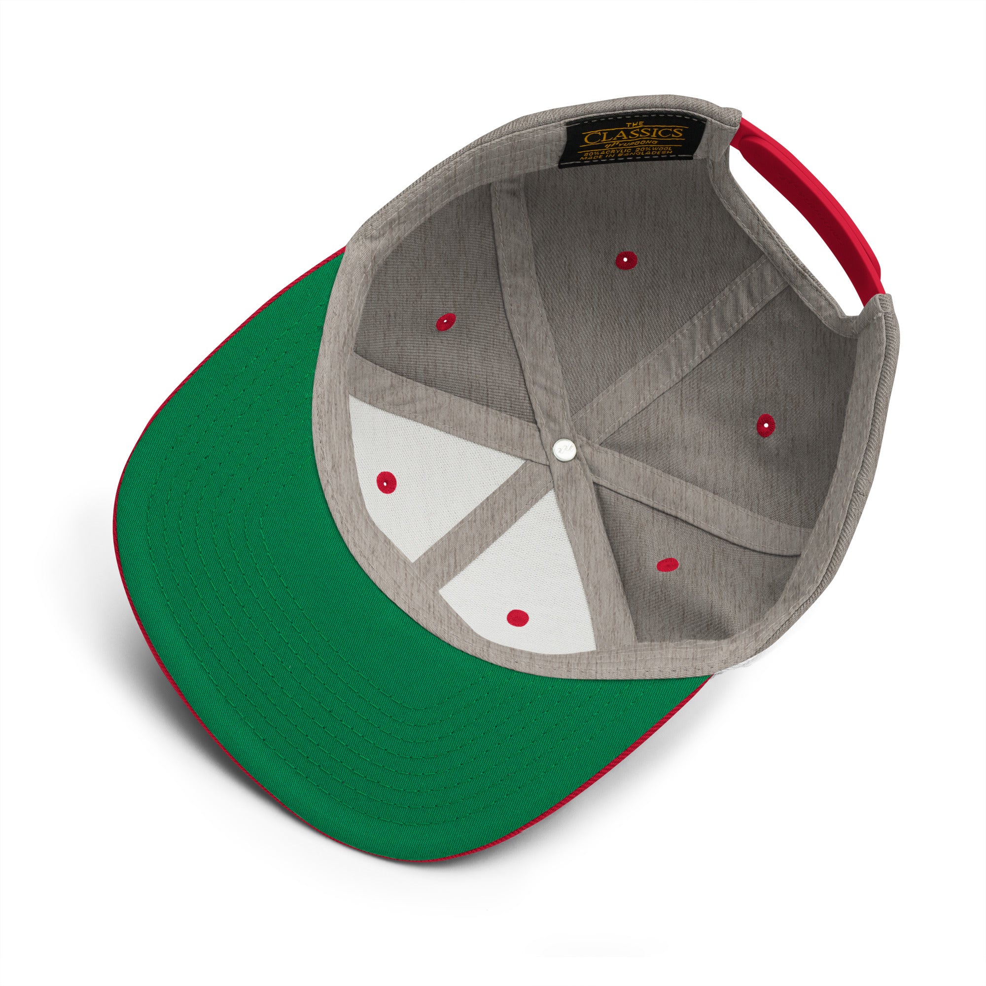 Two-Tone Snapback Wool Blend Cap Camperfan green/yellow