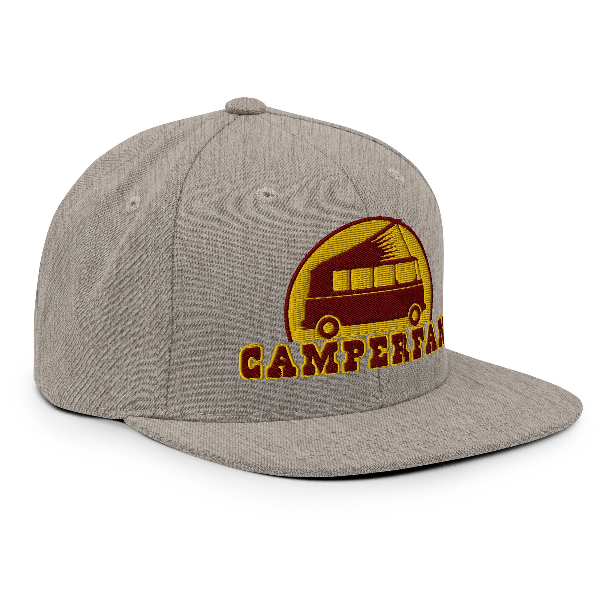 Snapback Wool Blend Cap Camperfan marroon/yellow