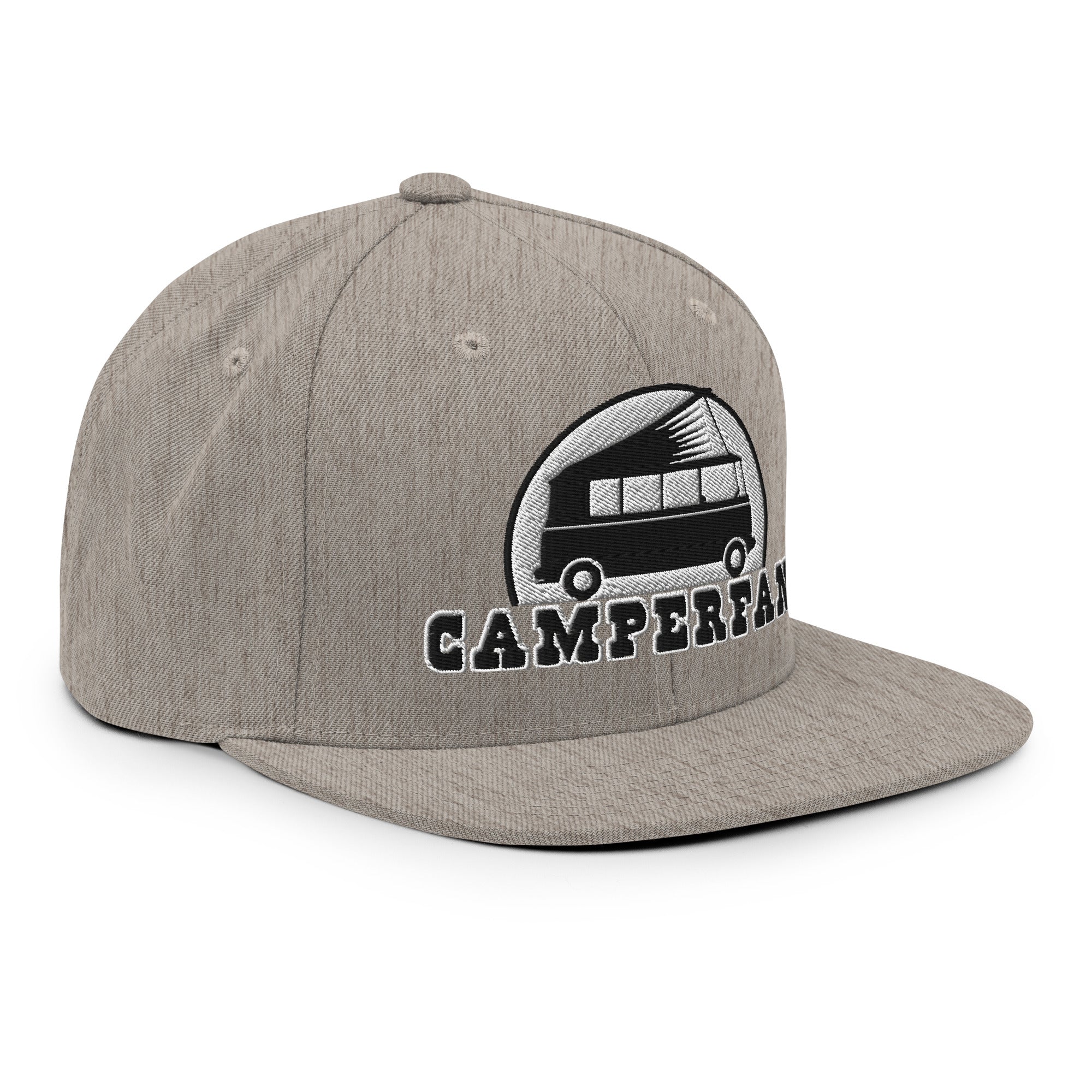 Two-Tone Snapback Wool Blend Cap Camperfan white/black