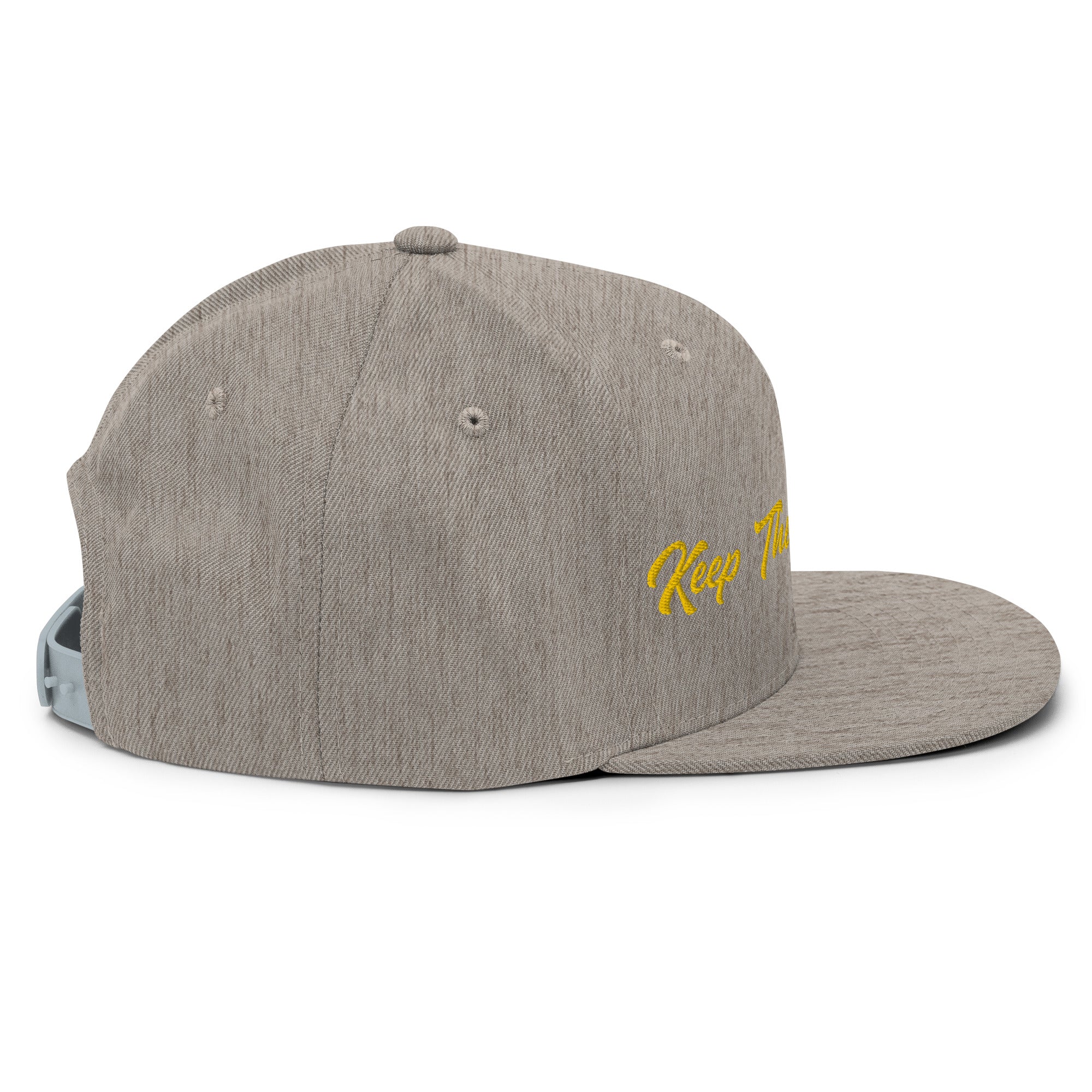 Snapback Wool Blend Cap Keep The Sea Clean Gold