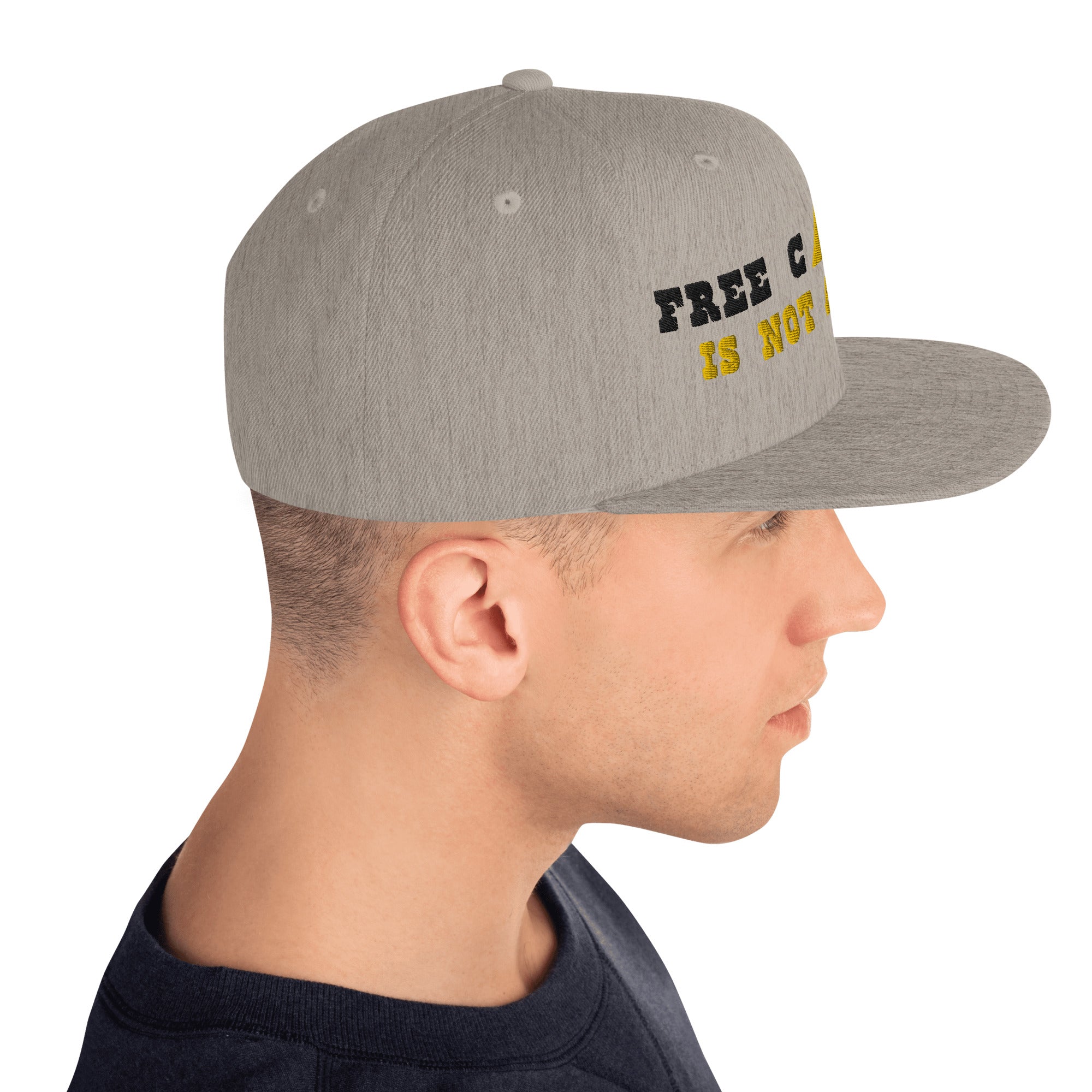 Casquette Snapback Wool Blend Free camping is not a crime black/yellow