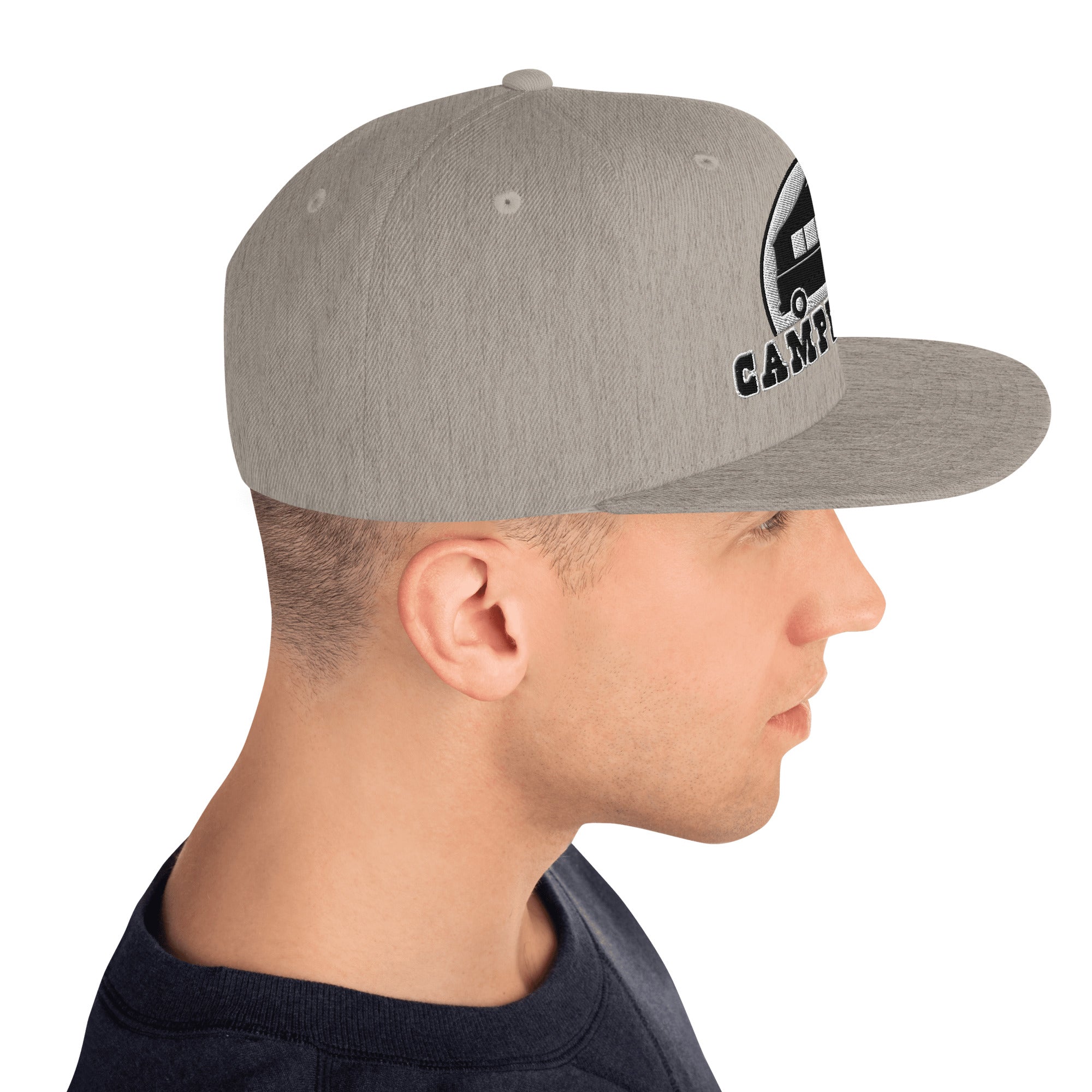 Two-Tone Snapback Wool Blend Cap Camperfan white/black