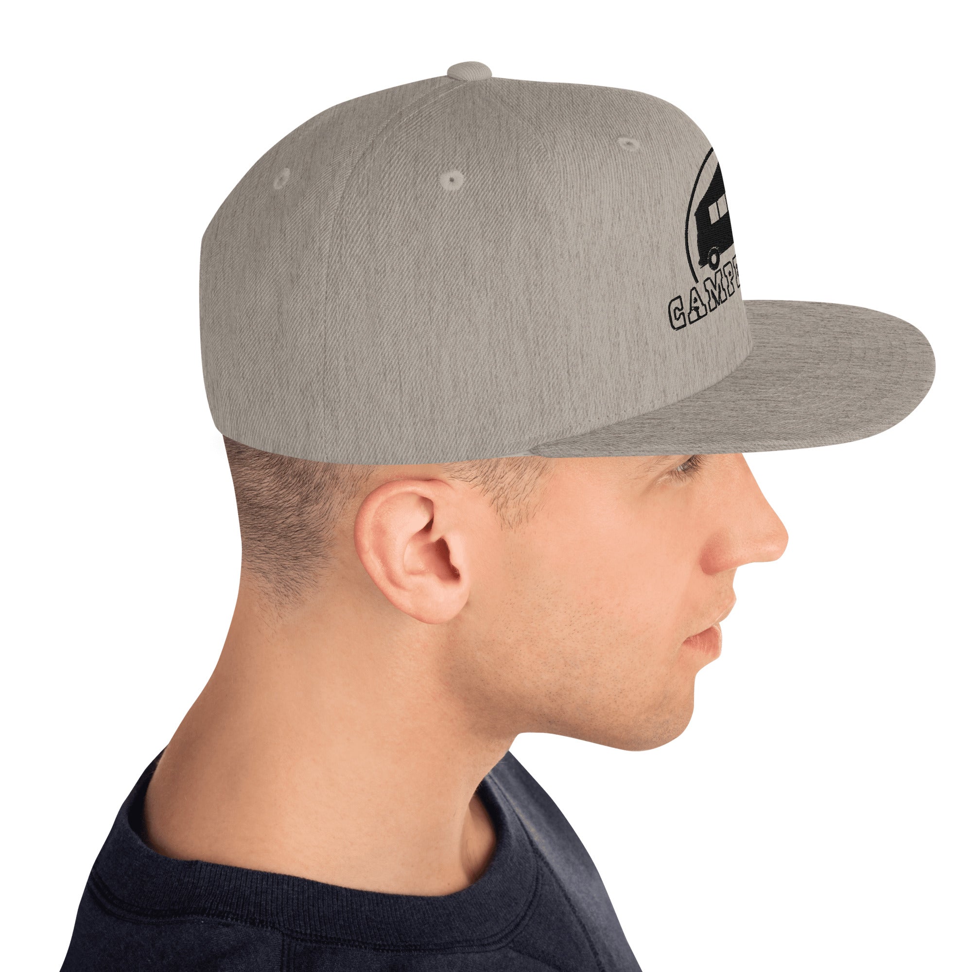 Two-Tone Snapback Wool Blend Cap Camperfan black