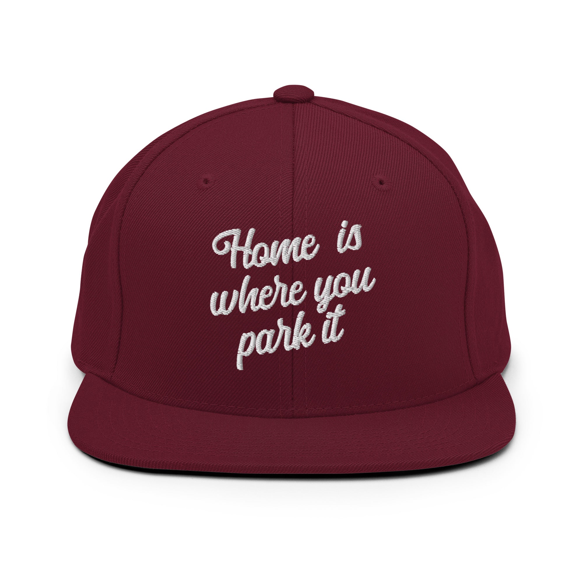 Snapback Wool Blend Cap Home is where you park it