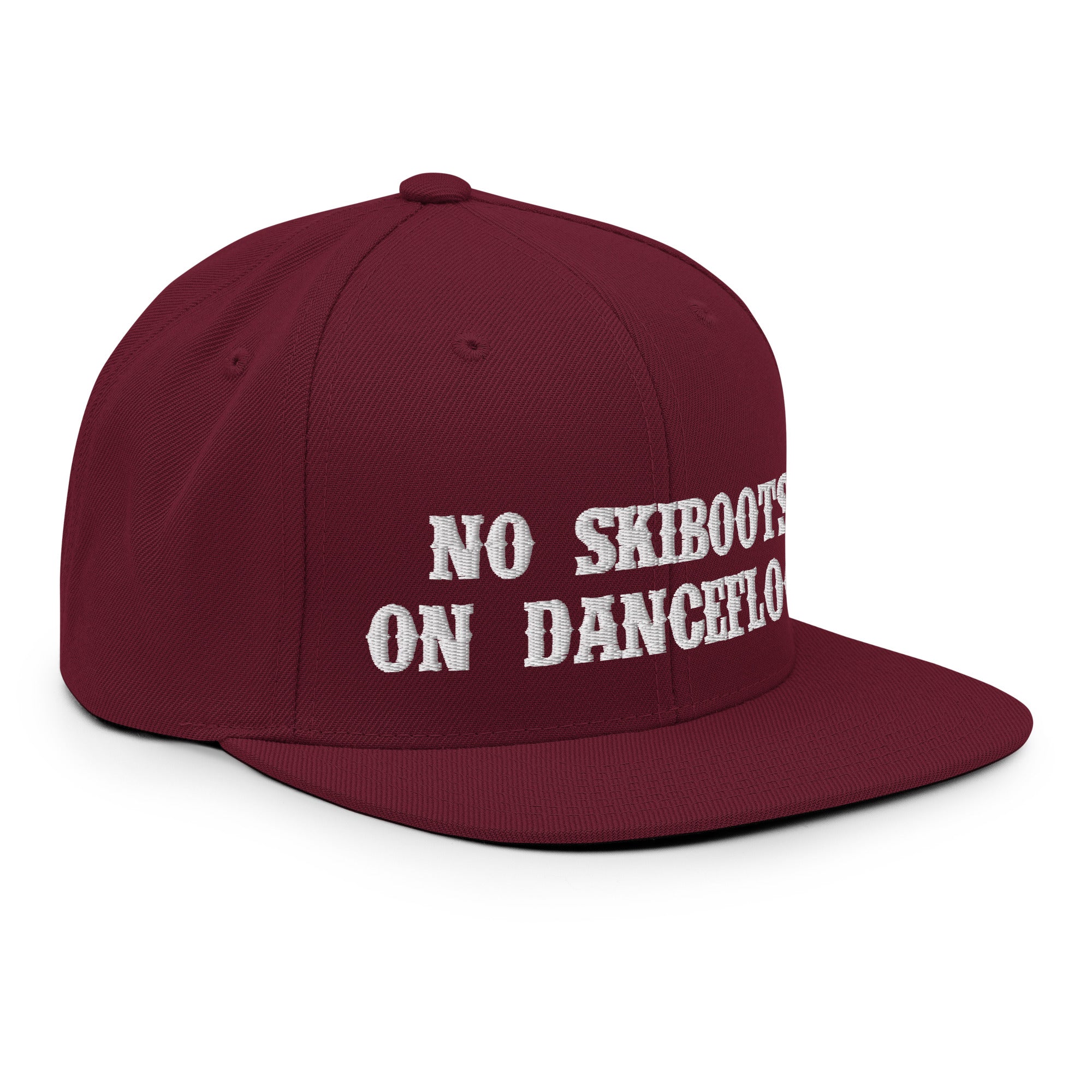 Snapback Wool Blend Cap No Skiboots on Dancefloor White