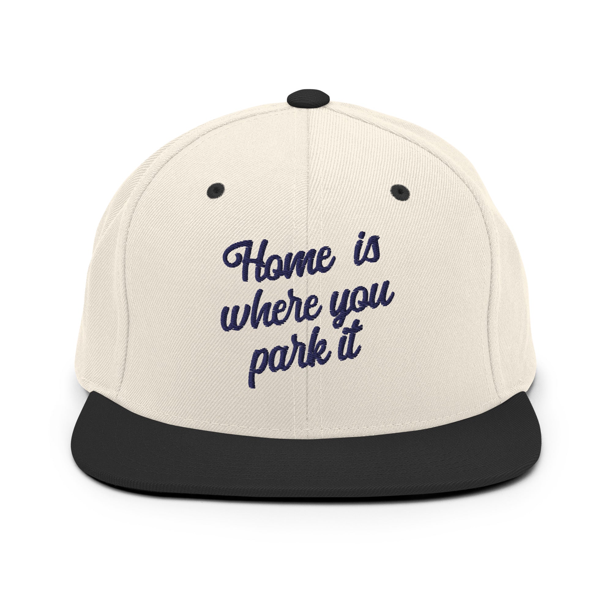 Casquette Snapback Wool Blend bicolore Home is where you park it Navy