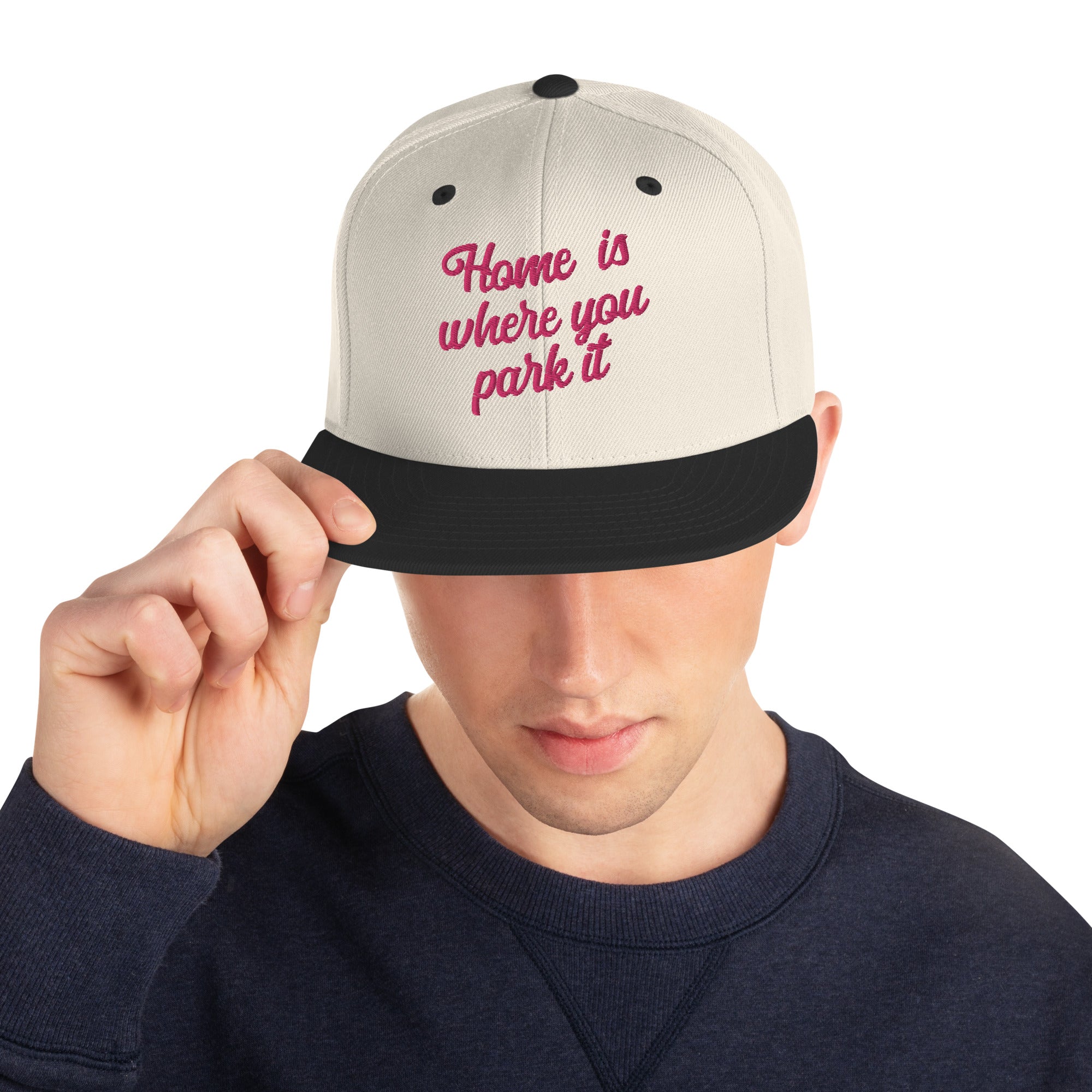 Casquette Snapback Wool Blend bicolore Home is where you park it Flamingo