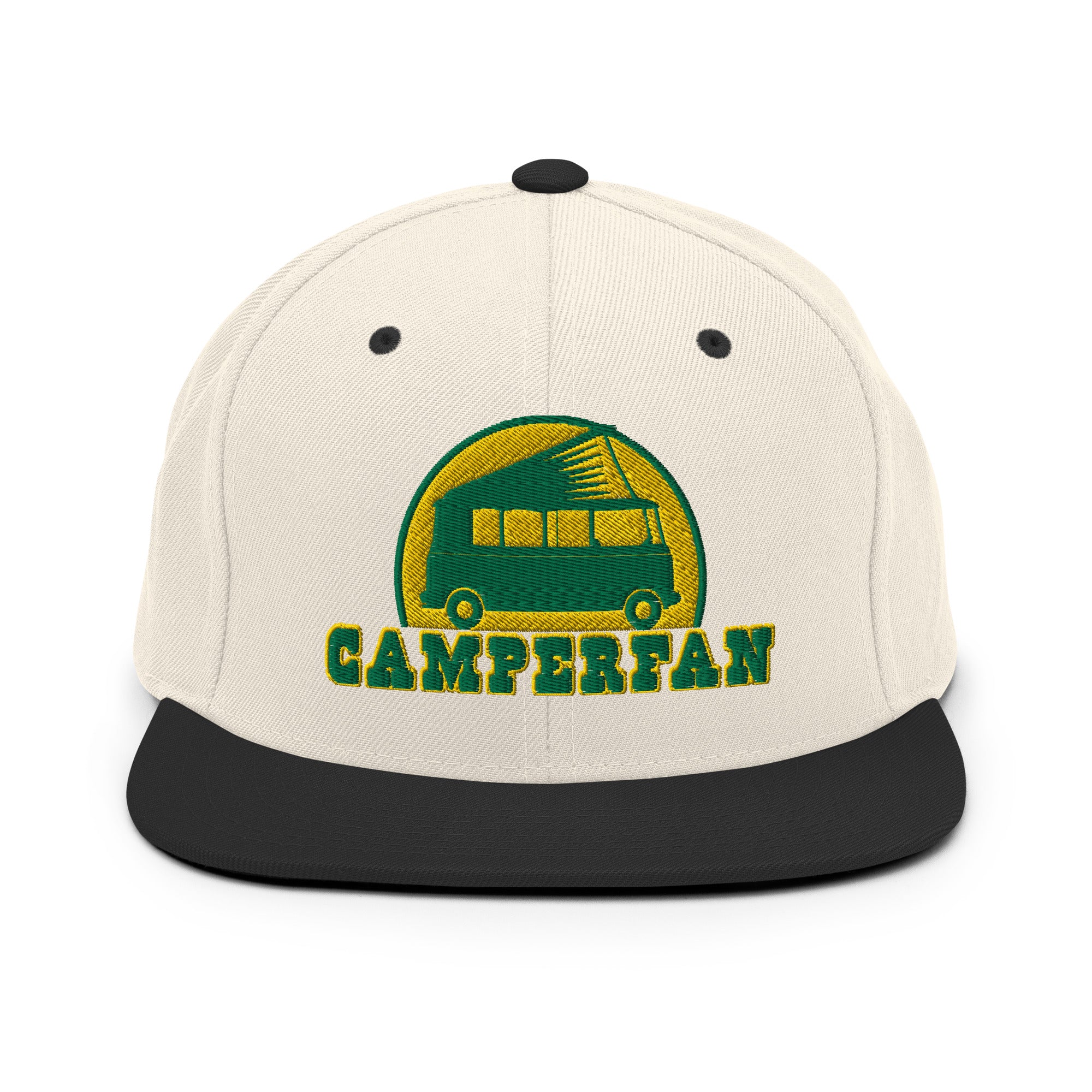 Two-Tone Snapback Wool Blend Cap Camperfan green/yellow