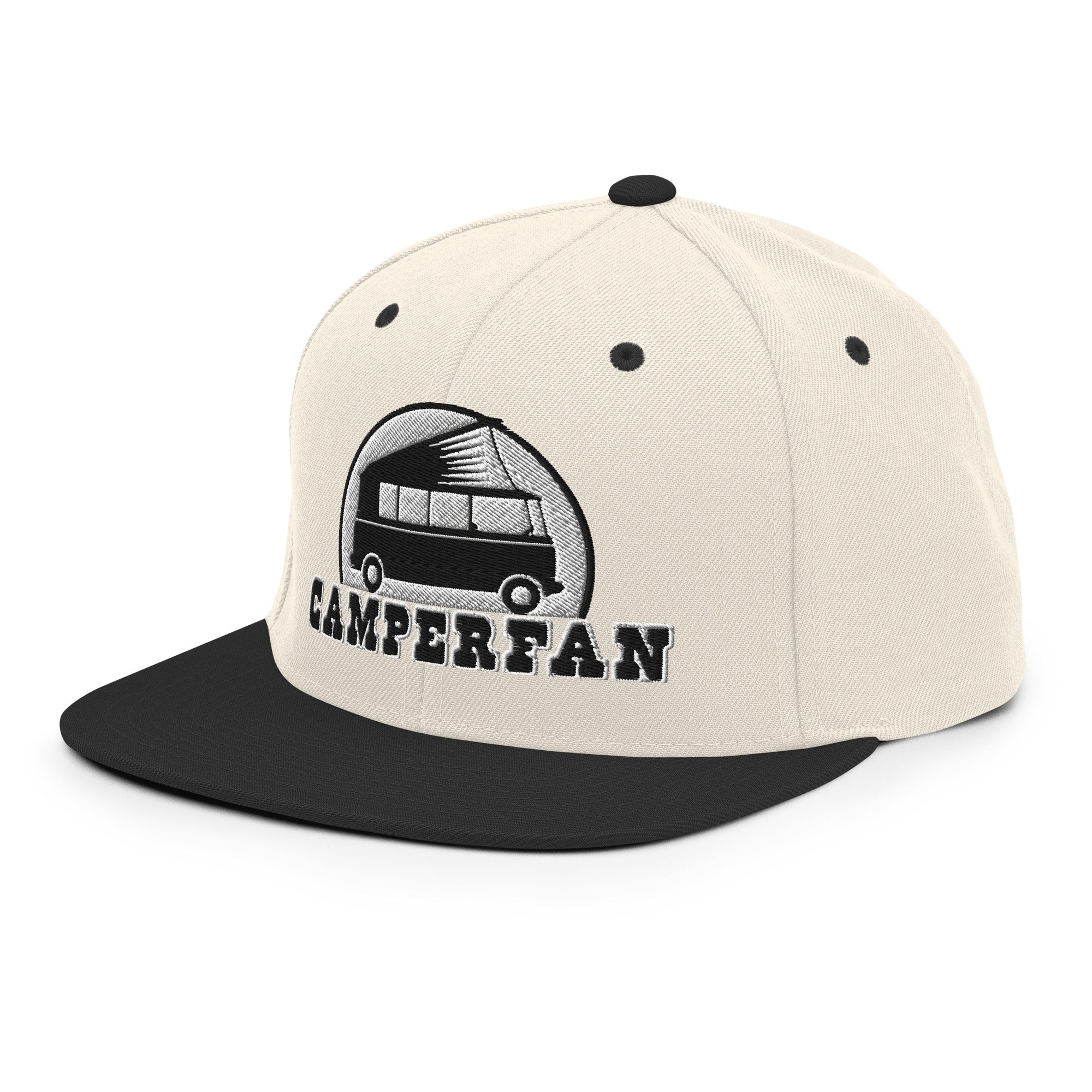 Two-Tone Snapback Wool Blend Cap Camperfan white/black