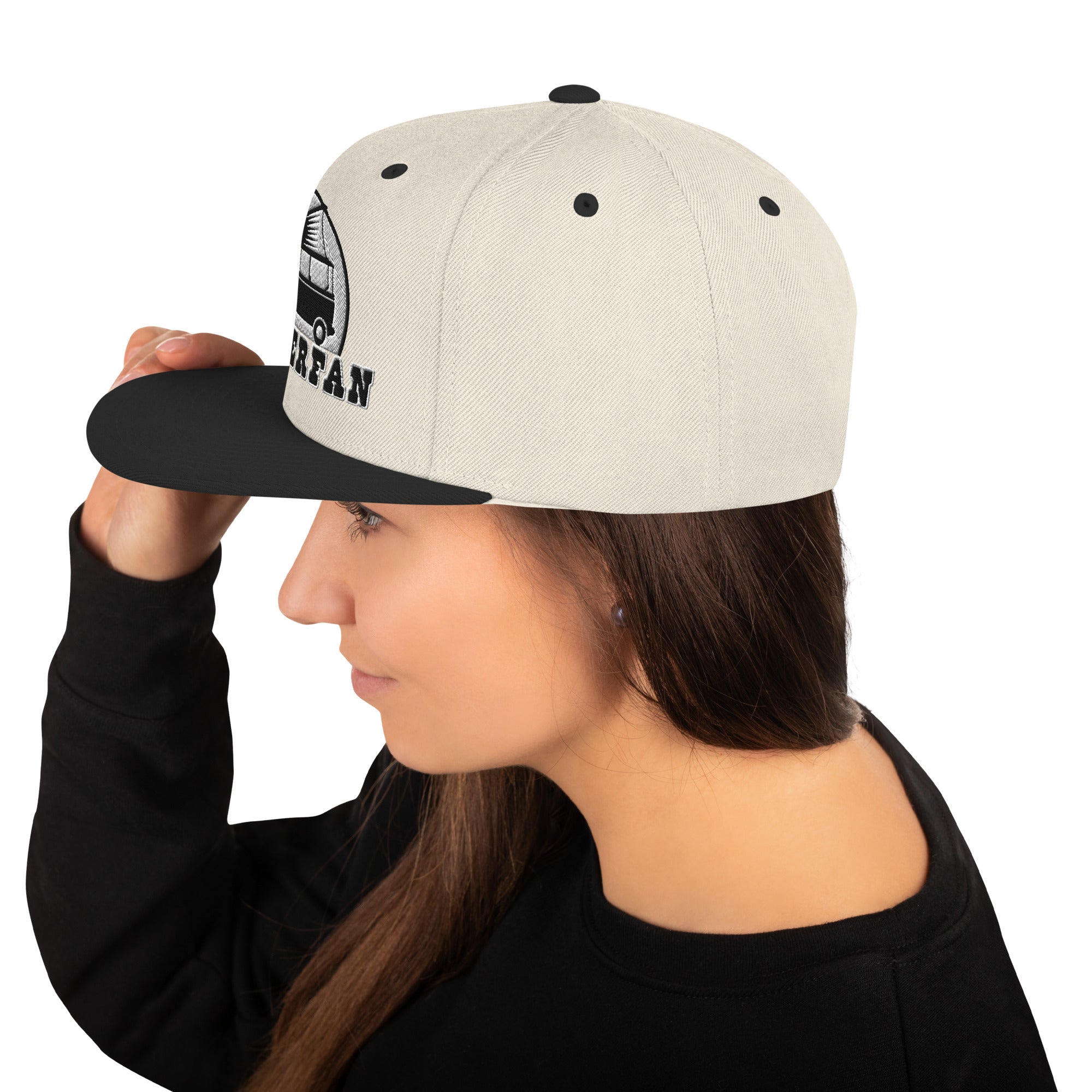 Two-Tone Snapback Wool Blend Cap Camperfan white/black