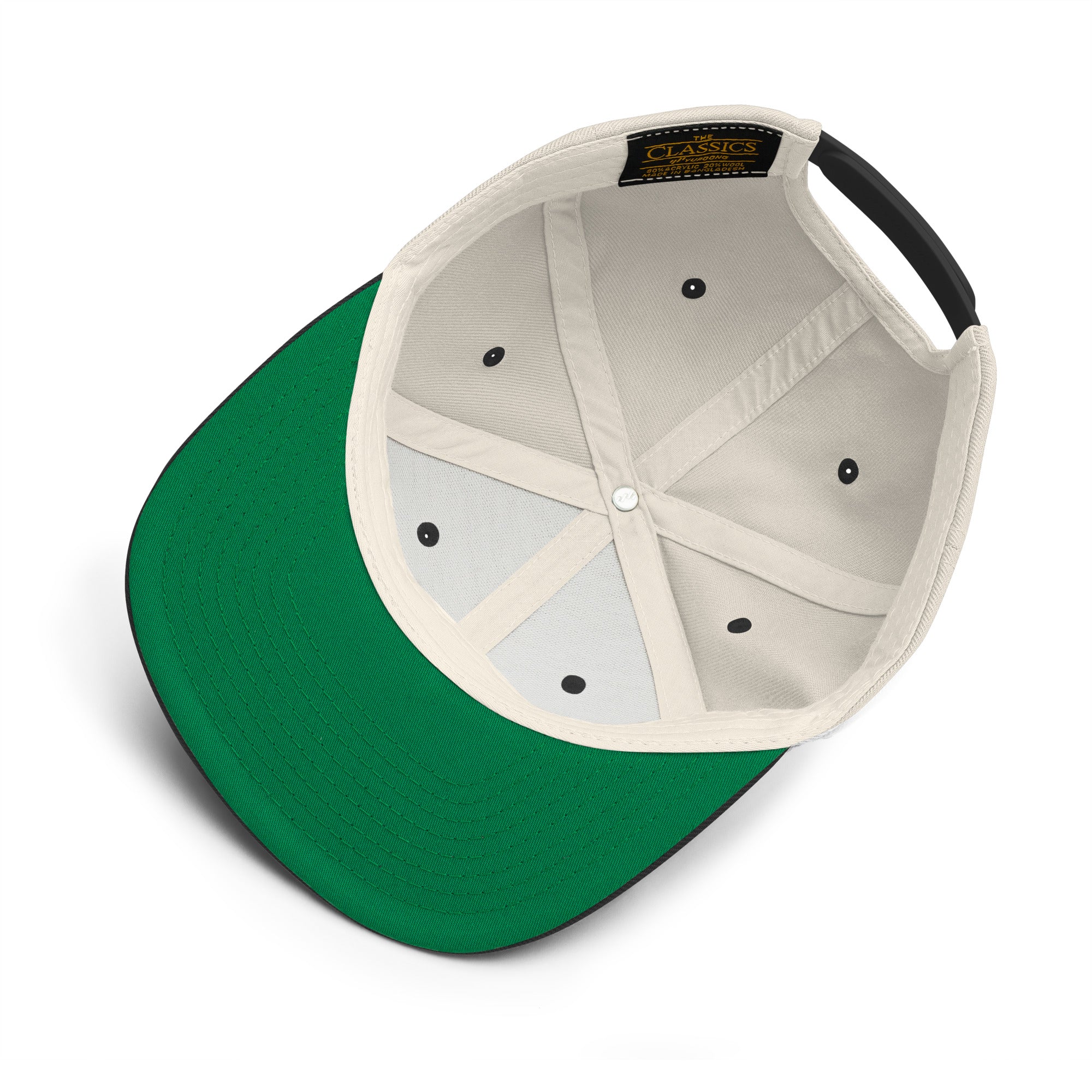 Two-Tone Snapback Wool Blend Cap Camperfan green/yellow