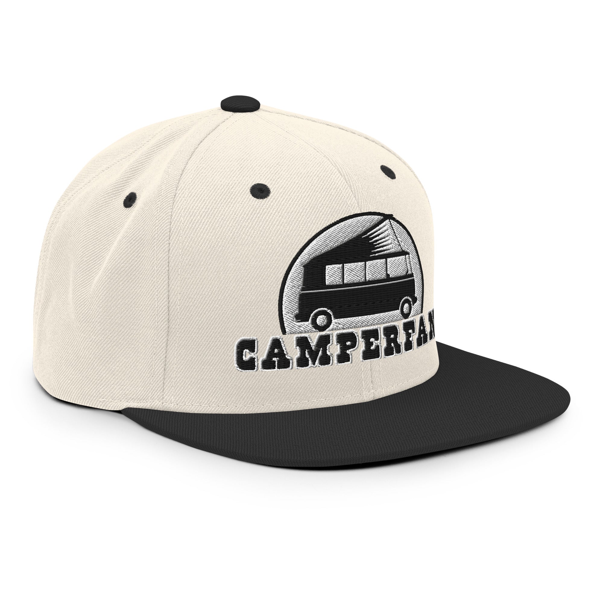 Two-Tone Snapback Wool Blend Cap Camperfan white/black