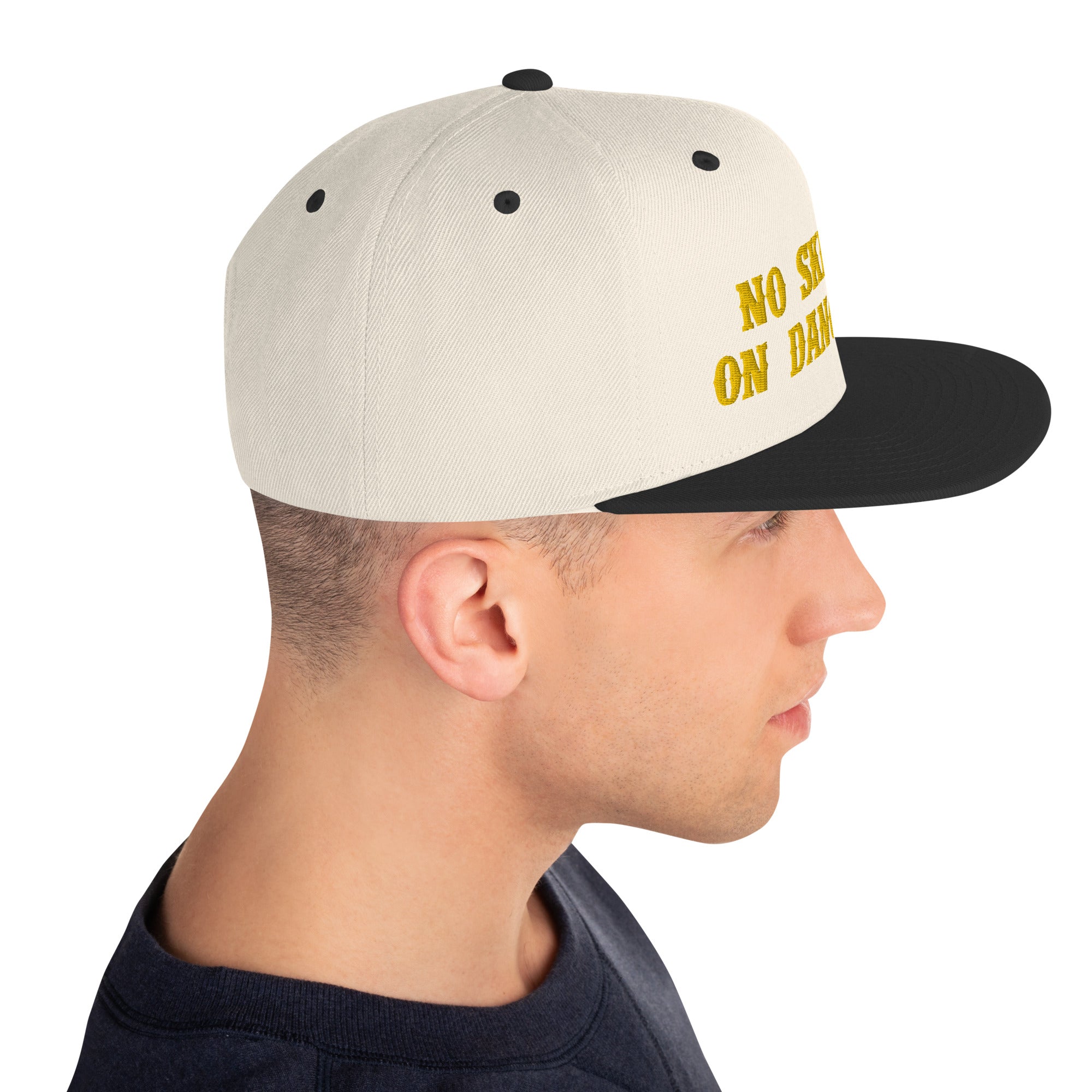 Two-Tone Snapback Wool Blend Cap No Skiboots on Dancefloor Gold