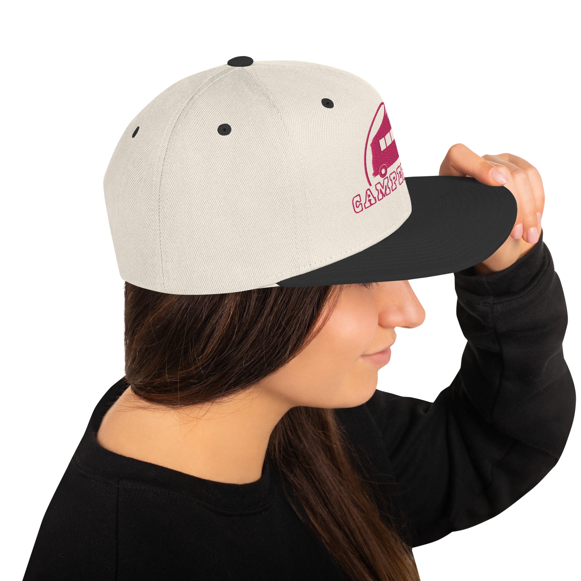 Two-Tone Snapback Wool Blend Cap Camperfan flamingo