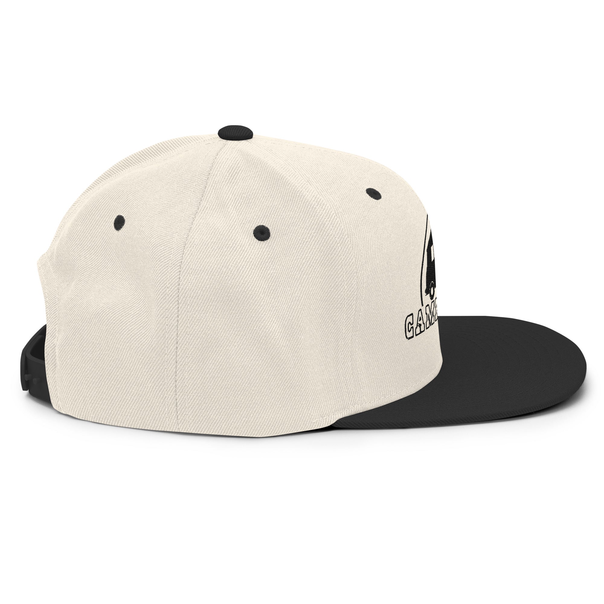 Two-Tone Snapback Wool Blend Cap Camperfan black