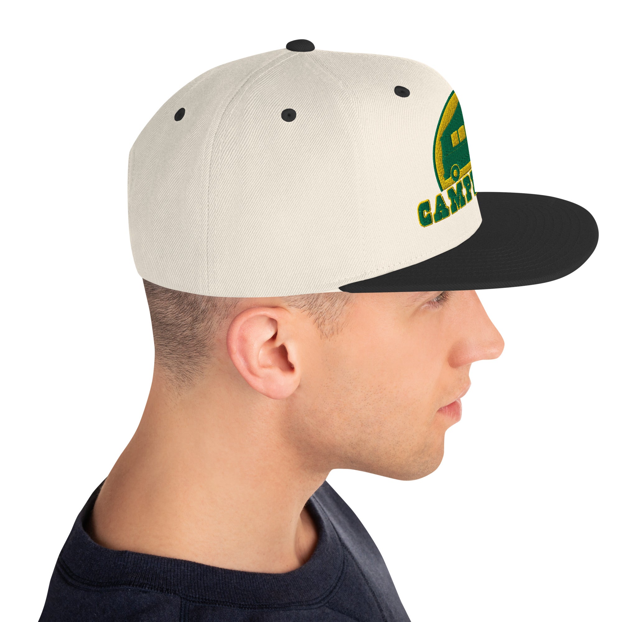 Two-Tone Snapback Wool Blend Cap Camperfan green/yellow