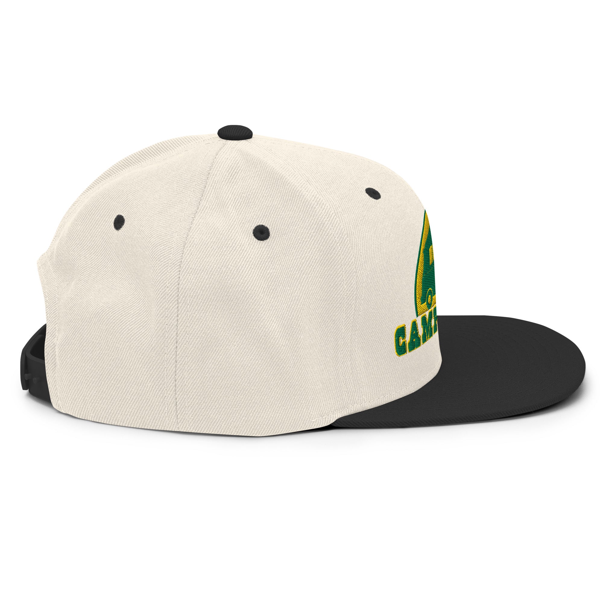 Two-Tone Snapback Wool Blend Cap Camperfan green/yellow