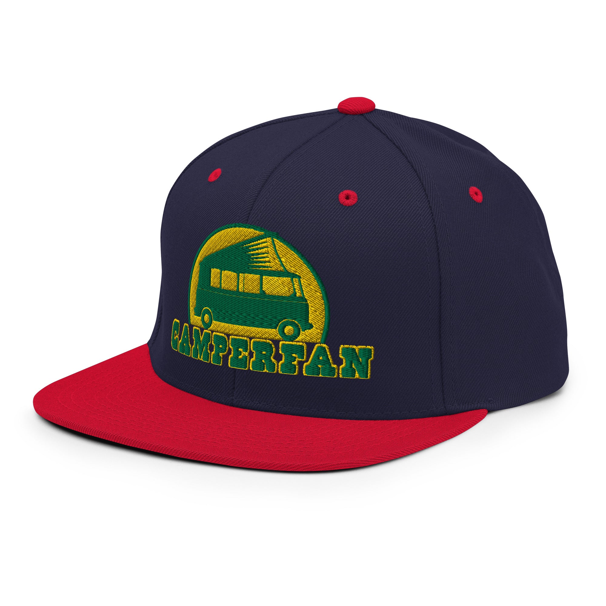 Two-Tone Snapback Wool Blend Cap Camperfan green/yellow