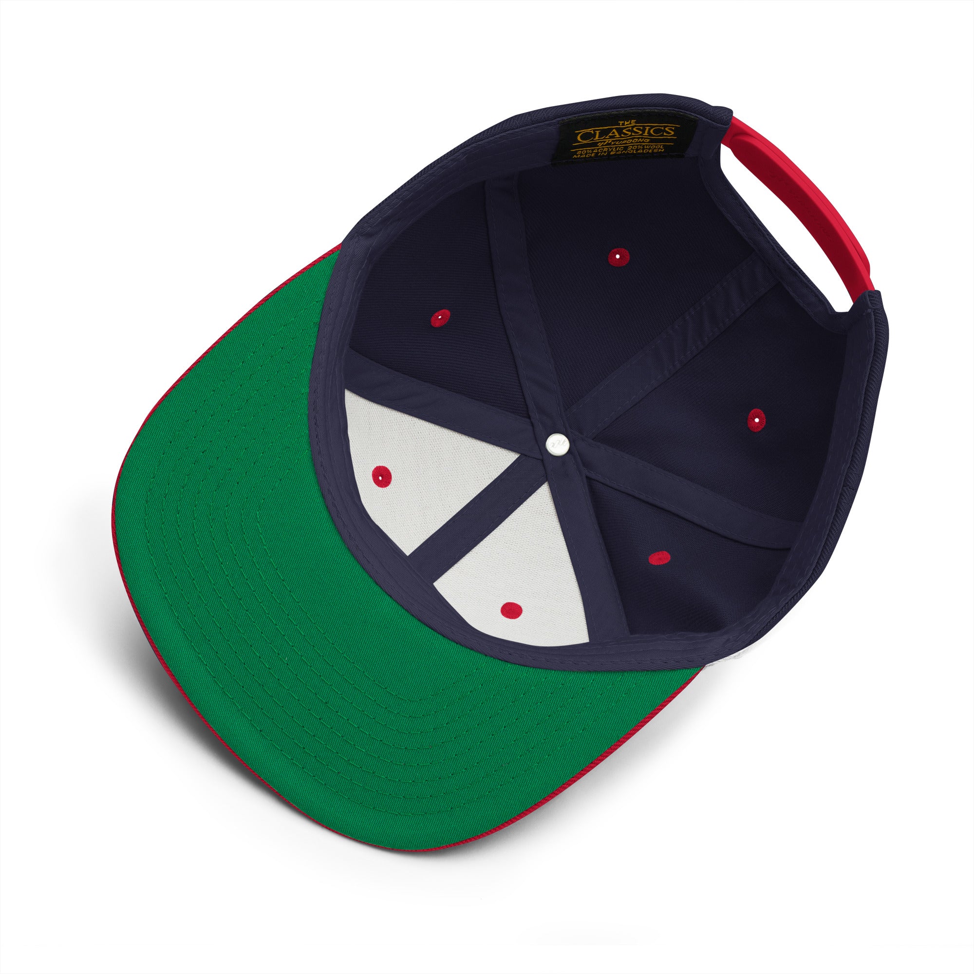 Two-Tone Snapback Wool Blend Cap Camperfan green/yellow