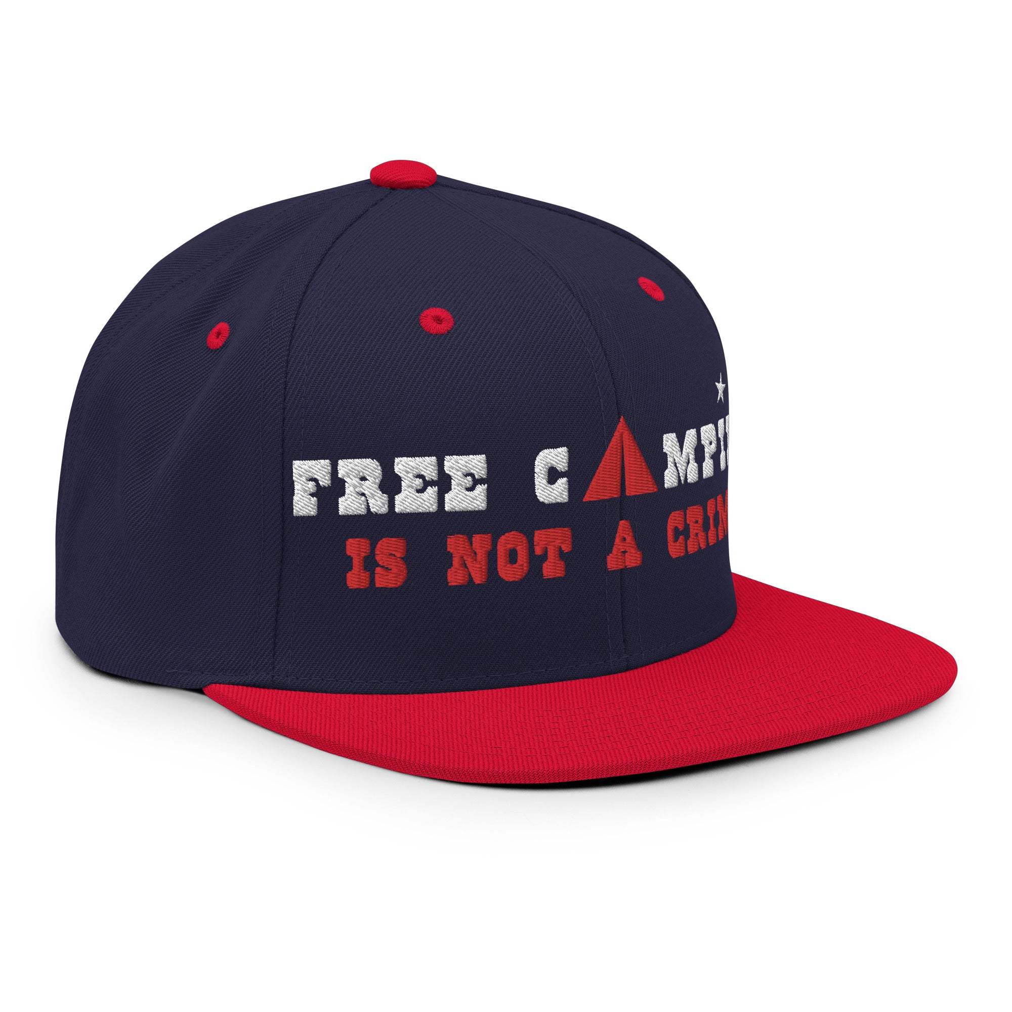 Casquette Snapback Wool Blend bicolore Free camping is not a crime white/red