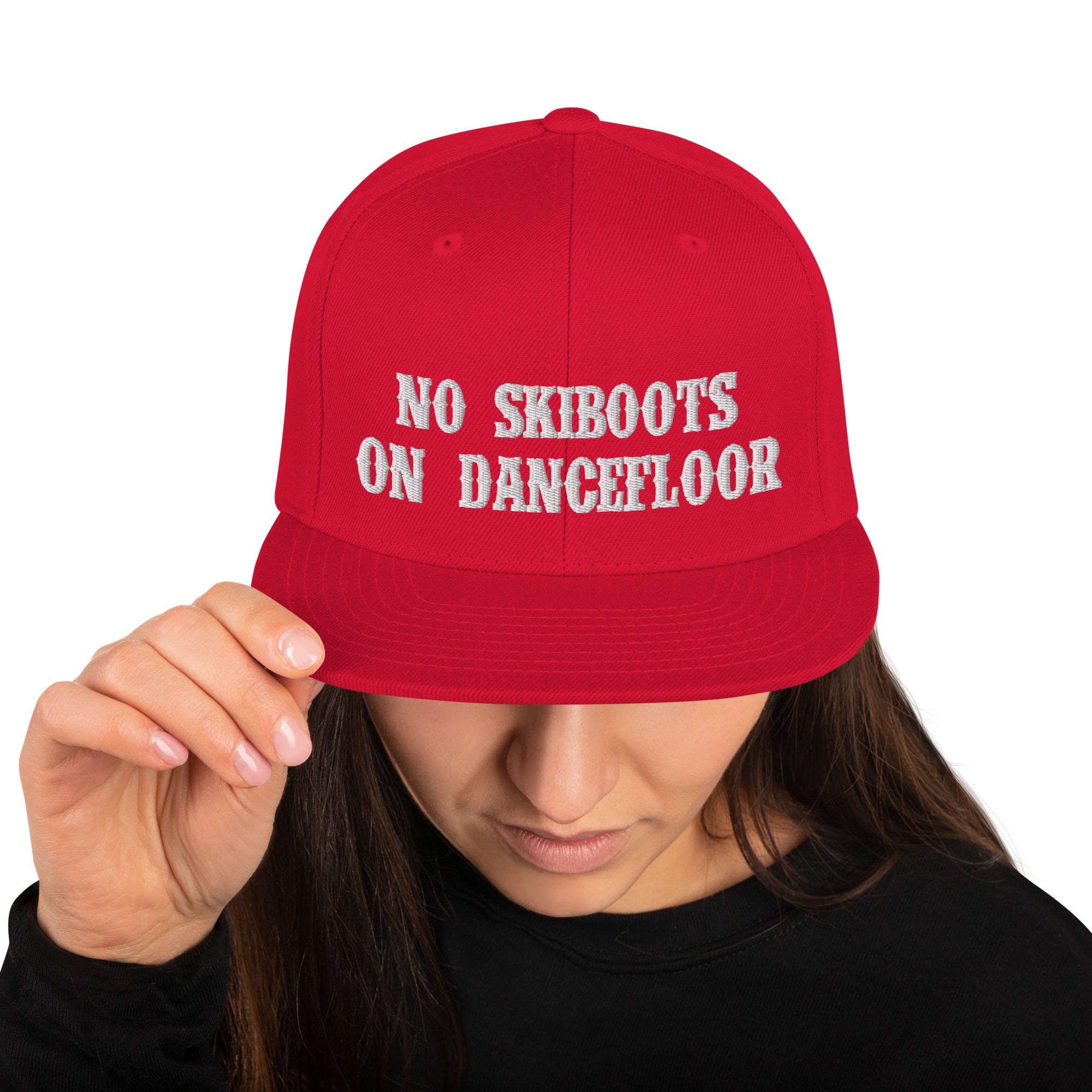 Snapback Wool Blend Cap No Skiboots on Dancefloor White