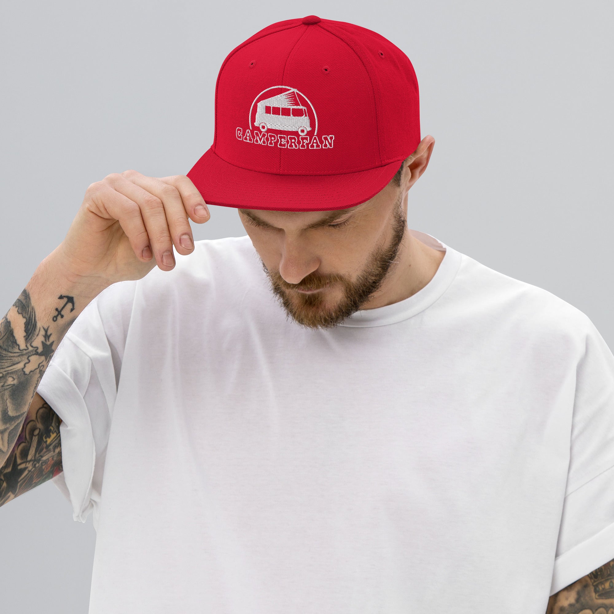 Snapback Wool Blend Cap Camperfan white