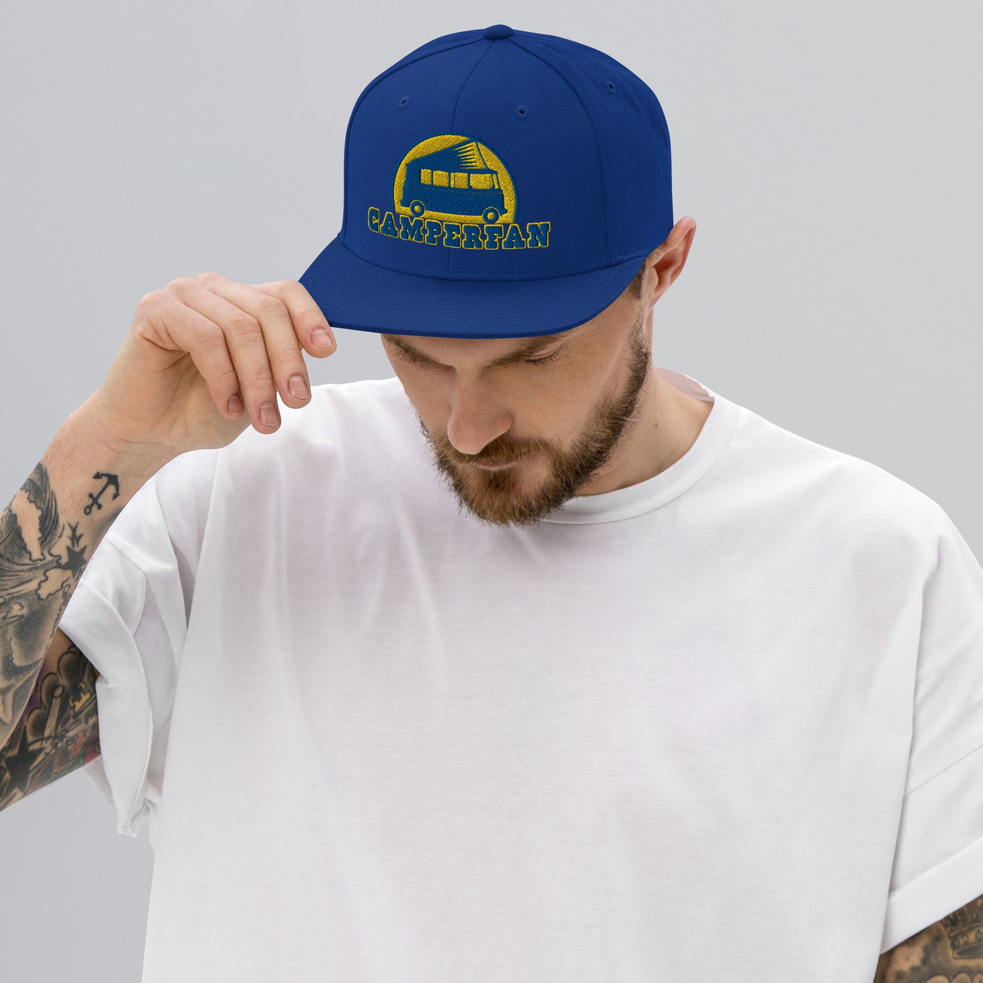 Casquette Snapback Wool Blend Camperfan blue/yellow