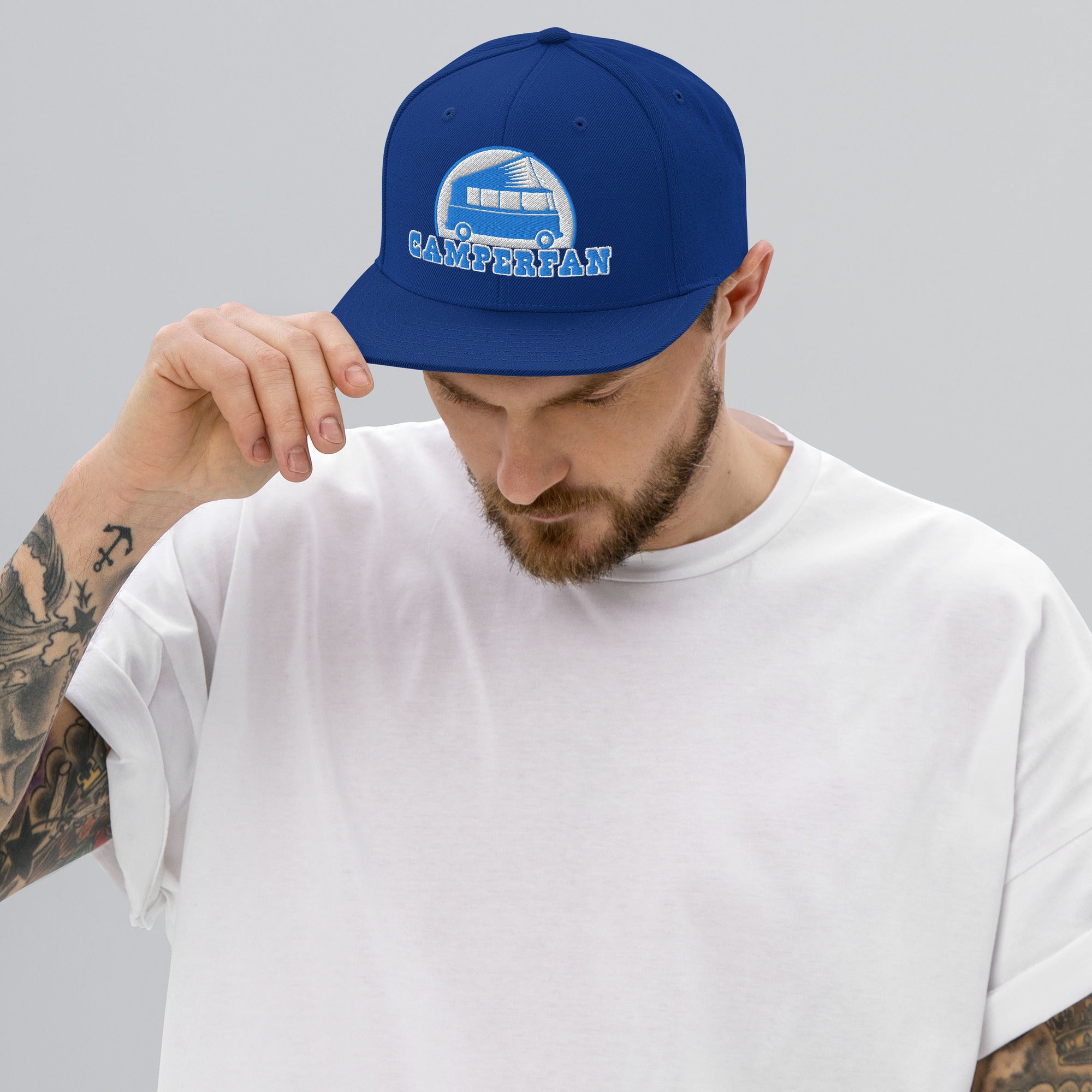 Two-Tone Snapback Wool Blend Cap Camperfan blue/white