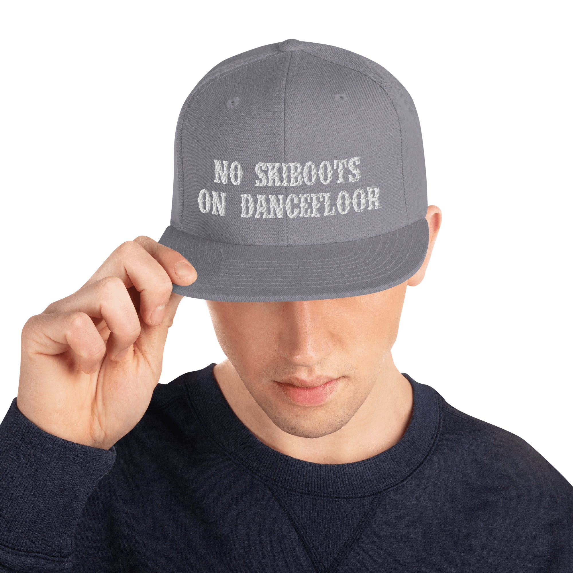 Snapback Wool Blend Cap No Skiboots on Dancefloor White