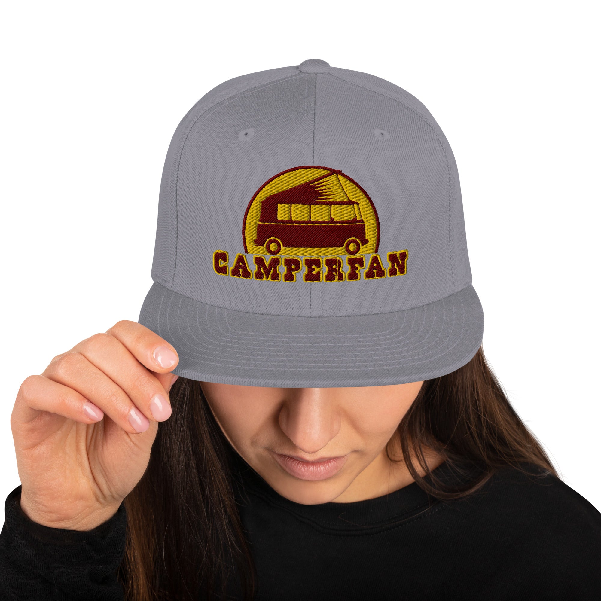 Snapback Wool Blend Cap Camperfan marroon/yellow