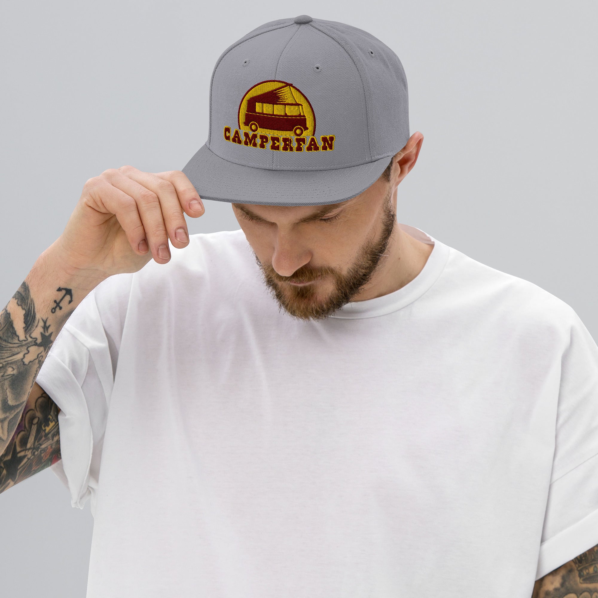 Casquette Snapback Wool Blend Camperfan marroon/yellow