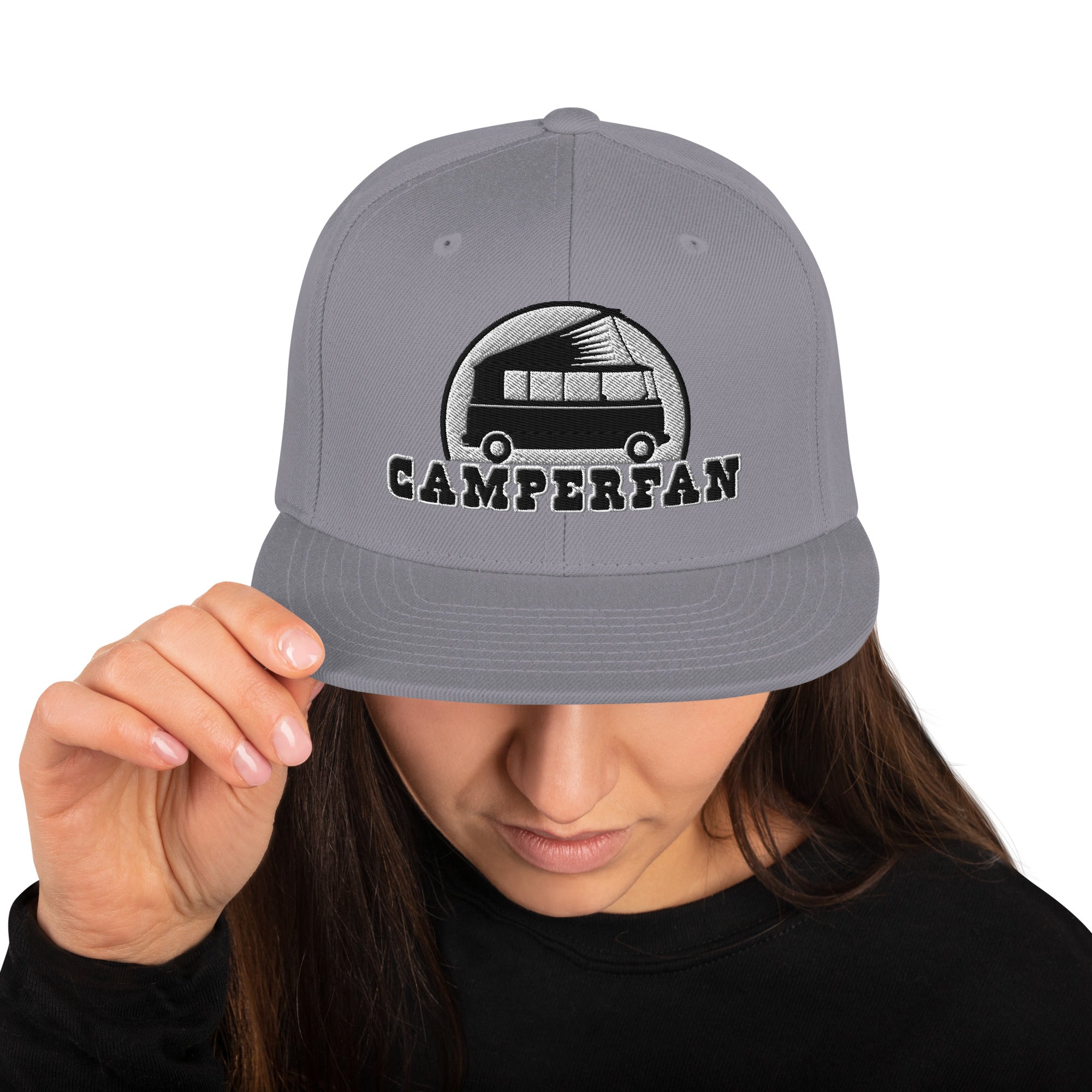 Two-Tone Snapback Wool Blend Cap Camperfan white/black