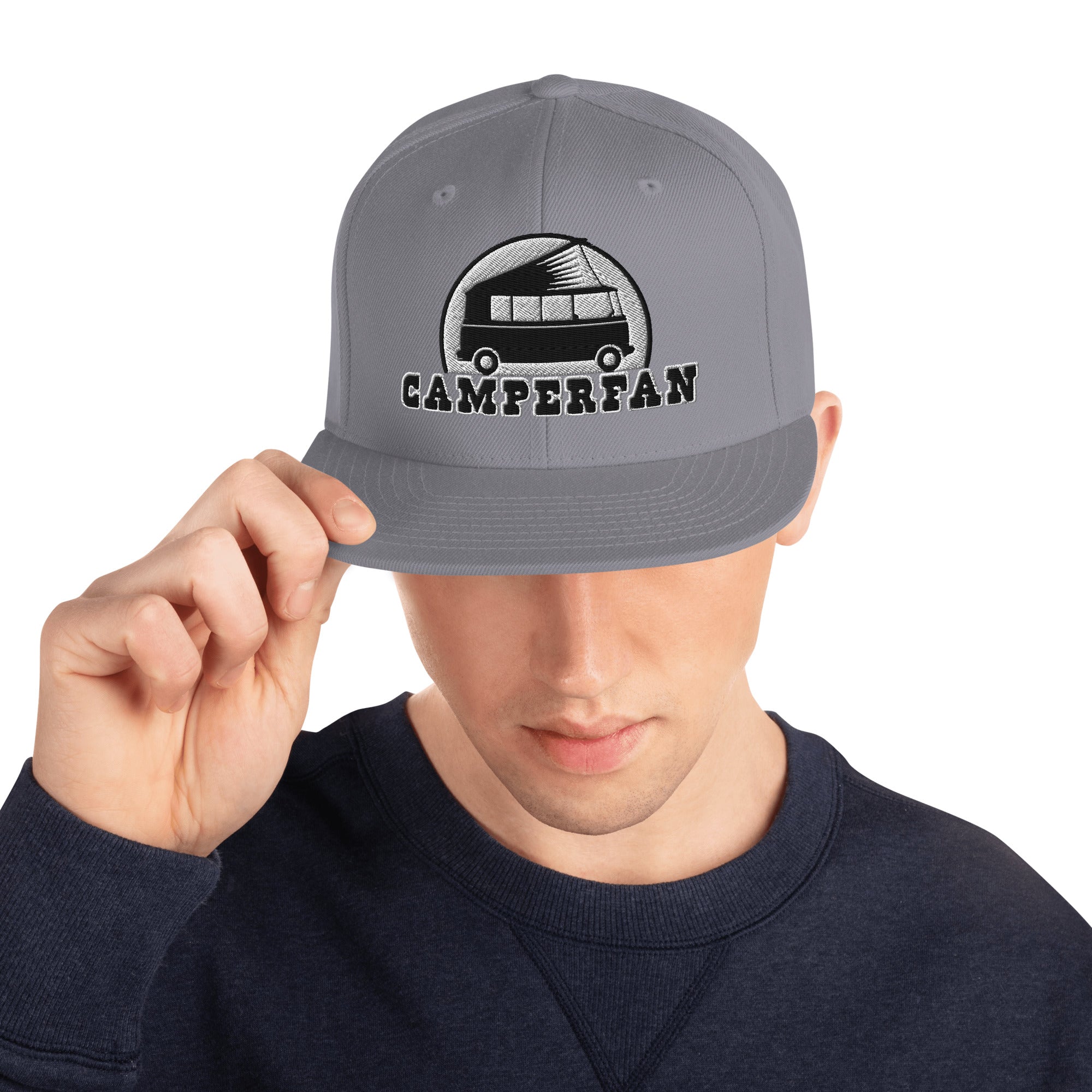 Two-Tone Snapback Wool Blend Cap Camperfan white/black