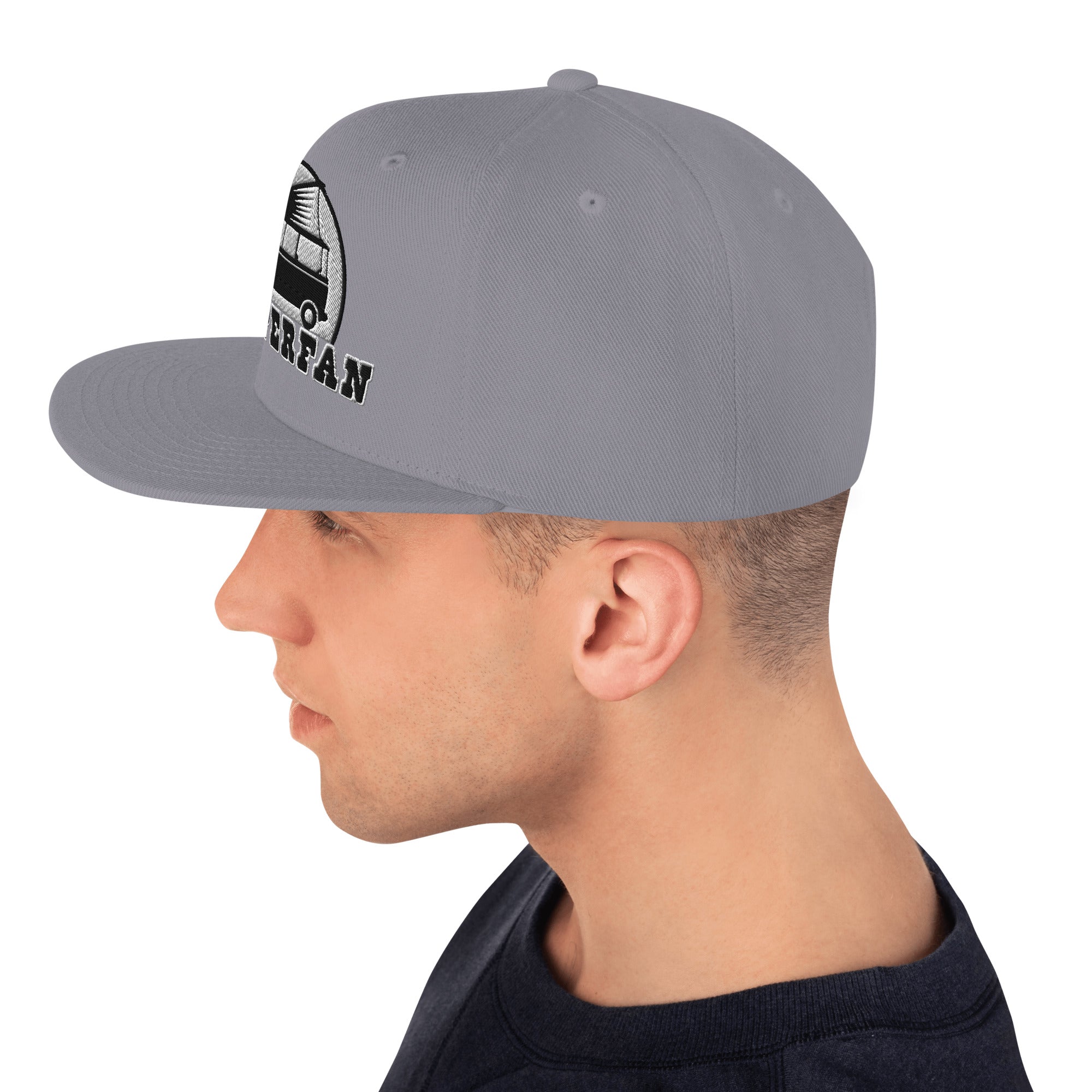 Two-Tone Snapback Wool Blend Cap Camperfan white/black