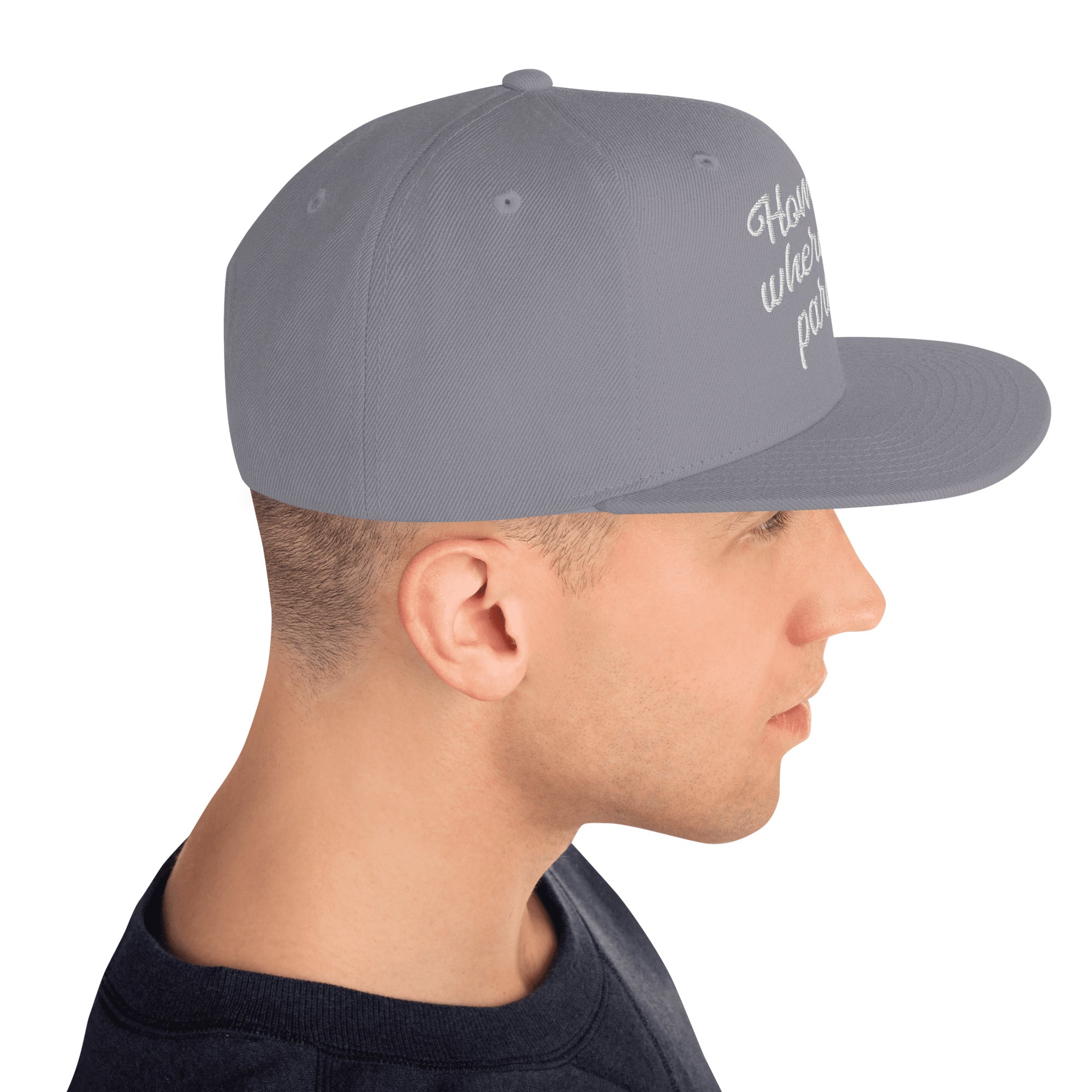 Snapback Wool Blend Cap Home is where you park it